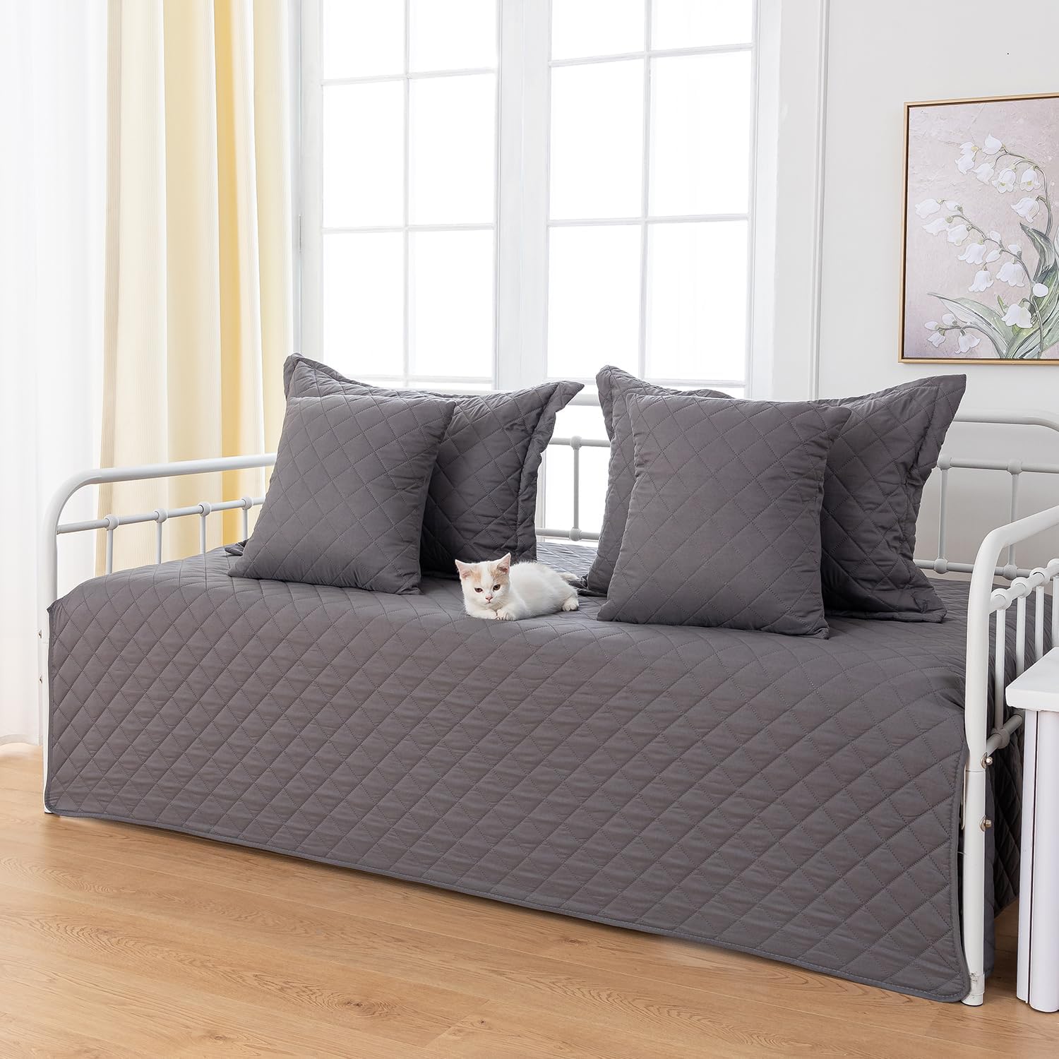 Feyocn 5-Piece Daybed Cover Set Gray 1