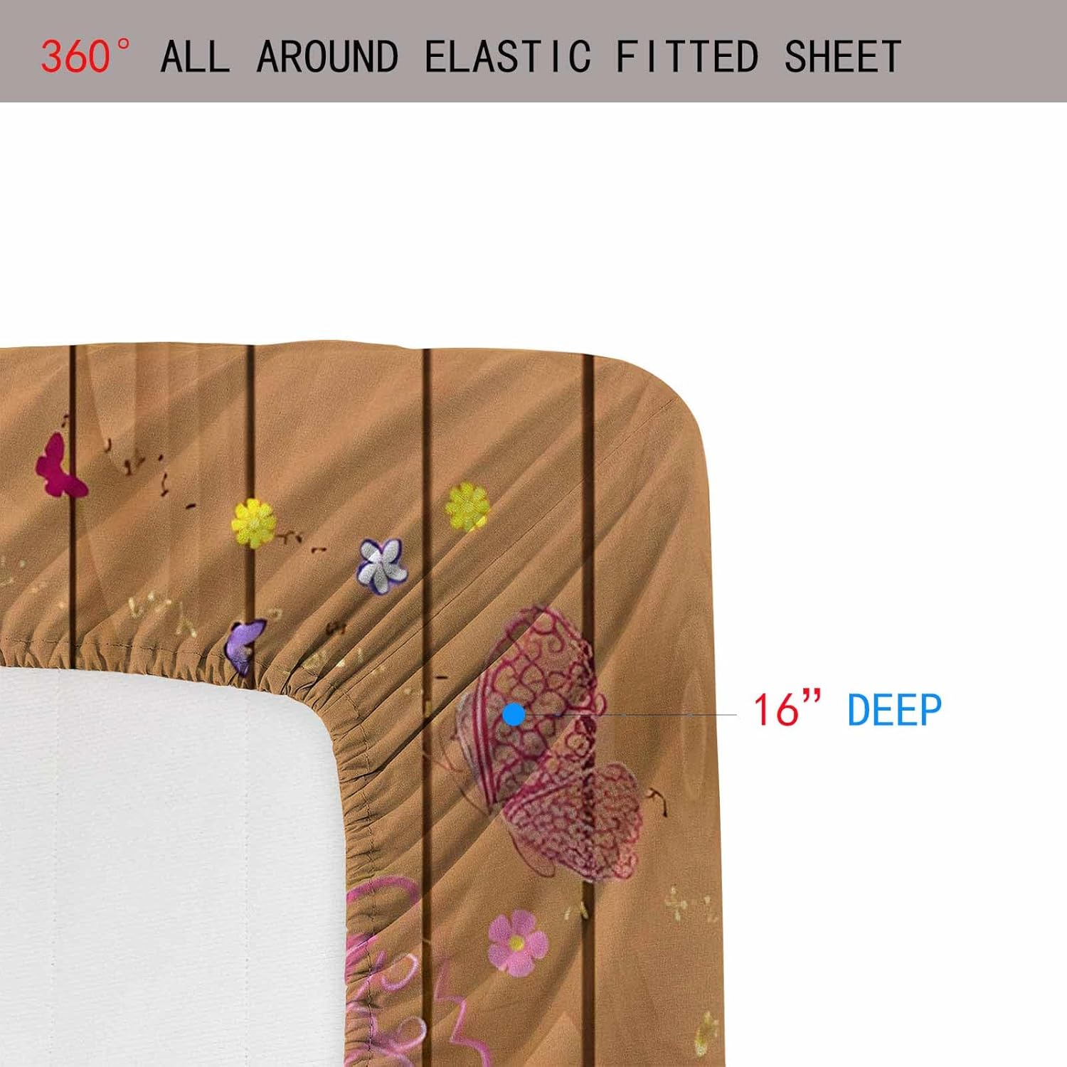 OIHVIM Girls Twin XL Floral Fitted Bed Sheet