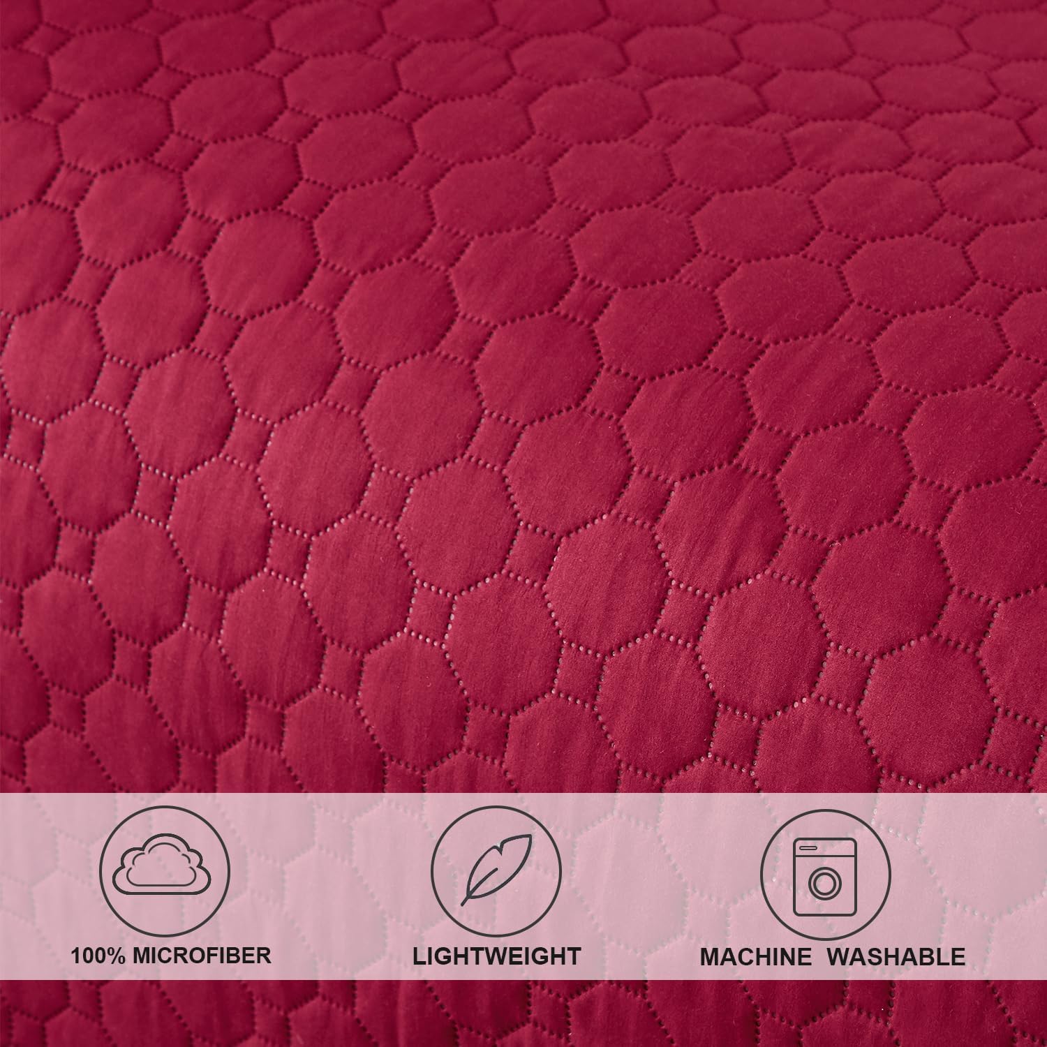 Hailea 3-Piece Burgundy Daybed Cover Set Twin Size