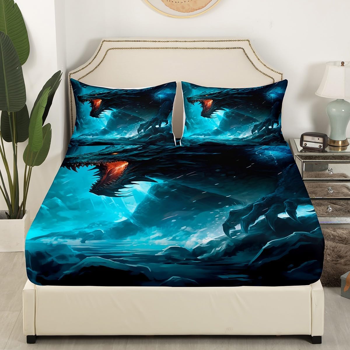 Feelyou Monster Bedding Set Kids 3D Animal Print King Size Sheets