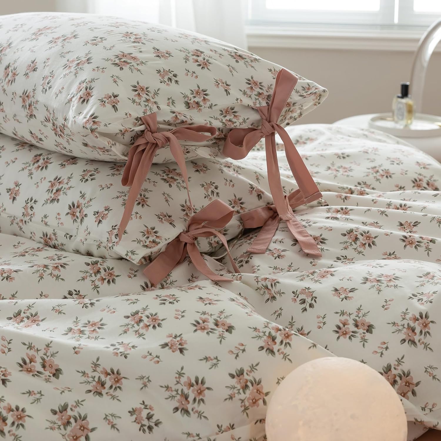 VM VOUGEMARKET Pink Flower Pillowcases 2PCS