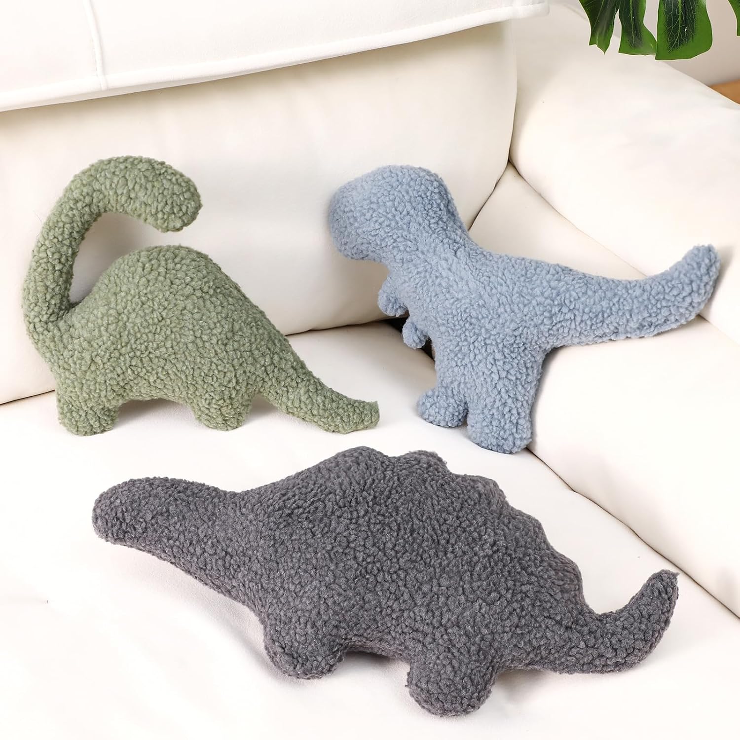 Shellwei 3 Pcs Dinosaur Throw Pillows for Kids 1