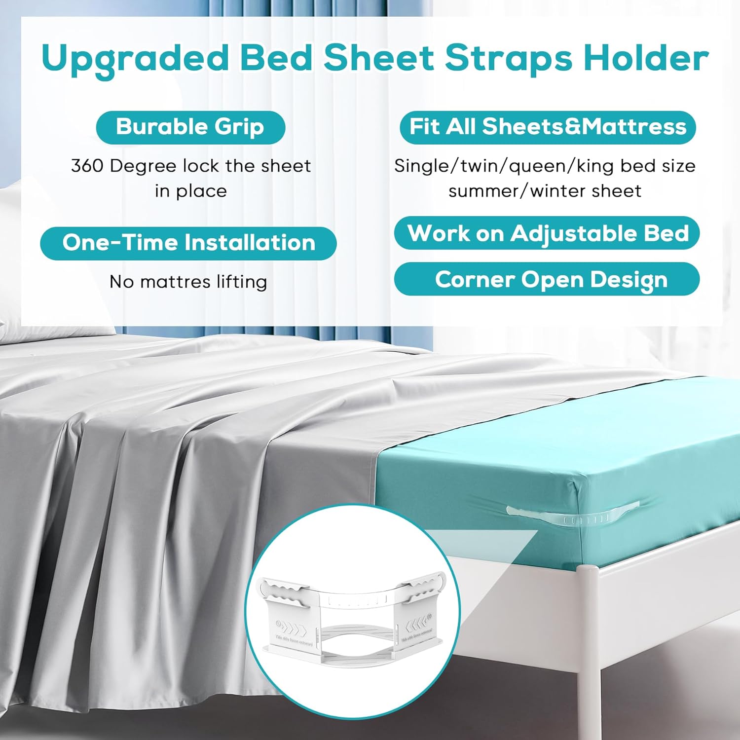 EAZMOM Sheet Straps Holder - Wider Durable