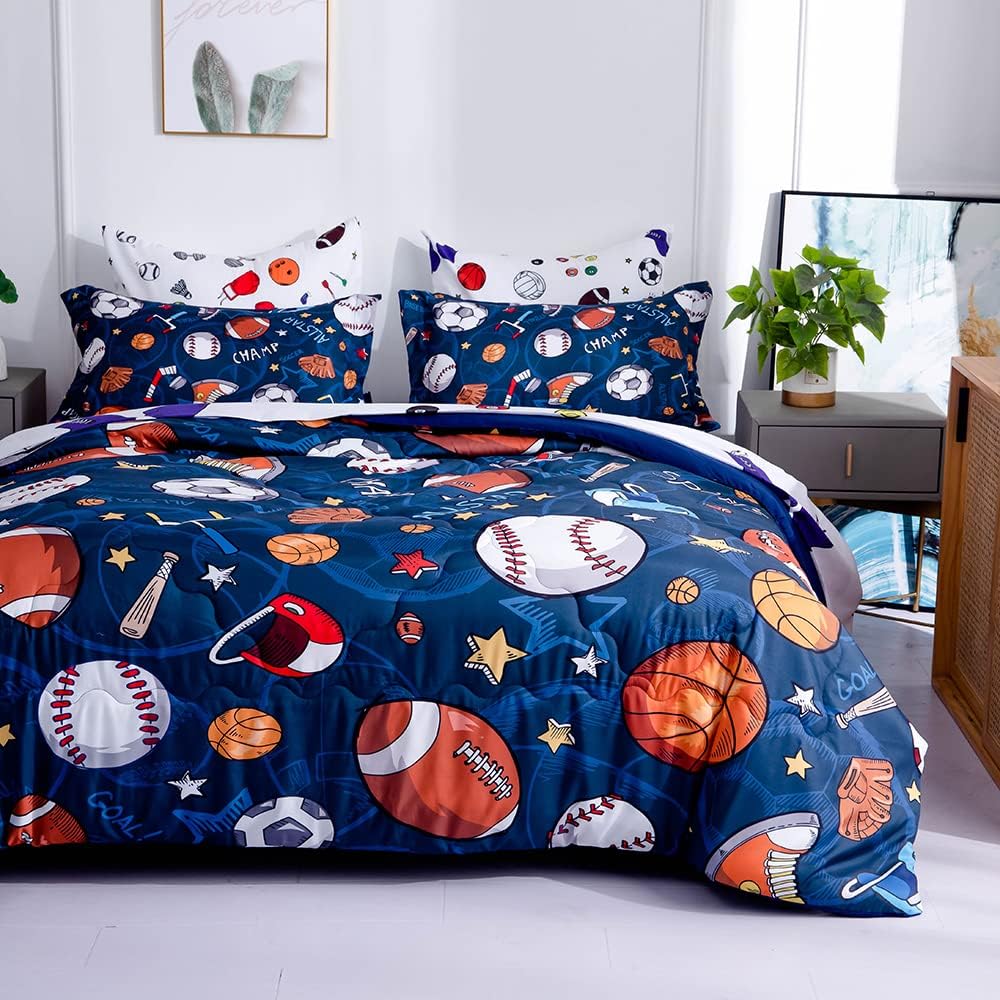 Wajade Sports Comforter Set Bed In A Bag 7 Piece