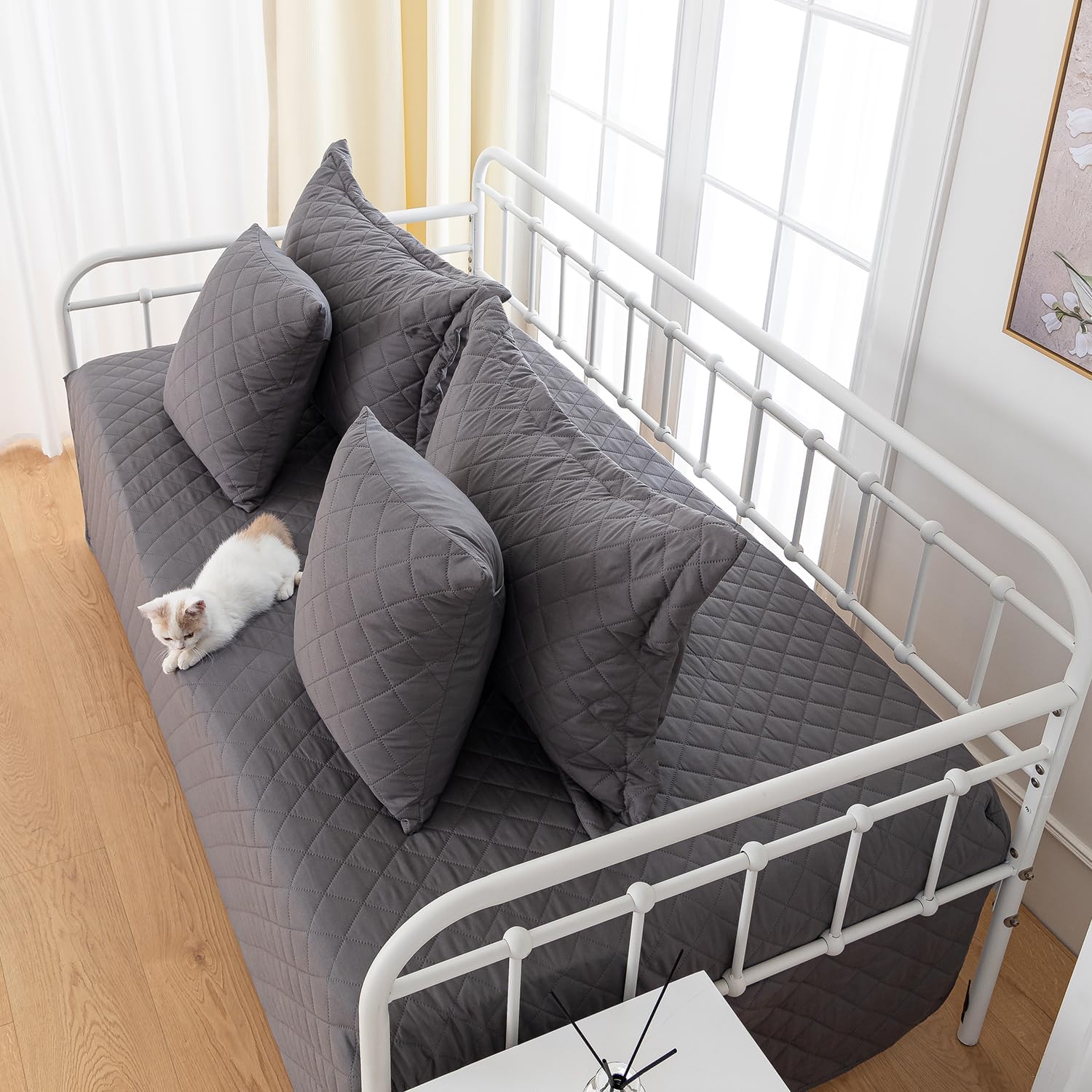 Feyocn 5-Piece Daybed Cover Set Gray 1