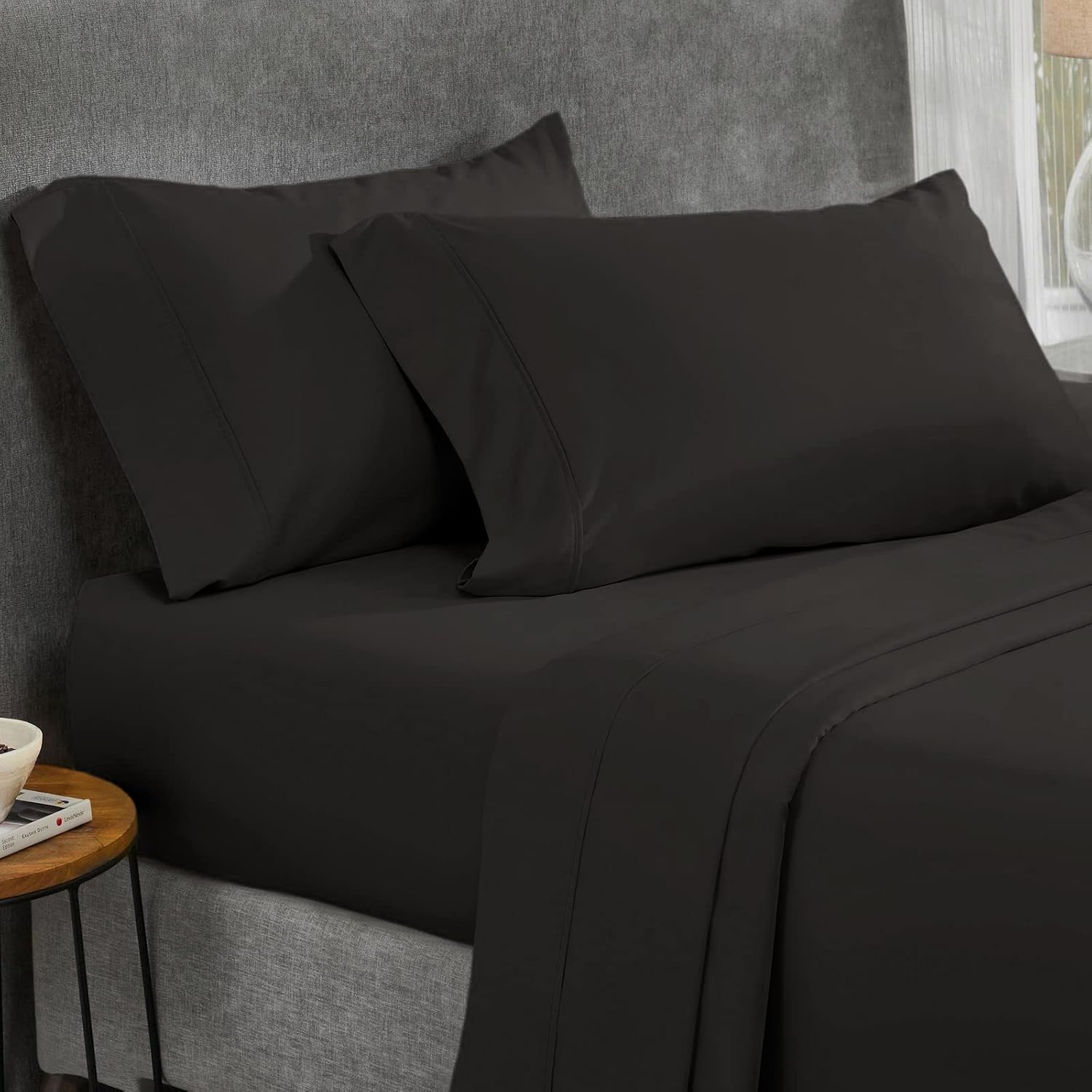Pieridae Twin XL Sheets Set - 3 Piece Black Ultra Soft