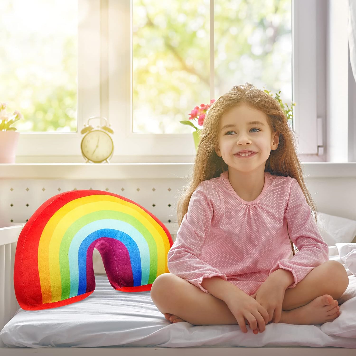 Chunful 2 Pcs Rainbow Arch Throw Pillow for Kids