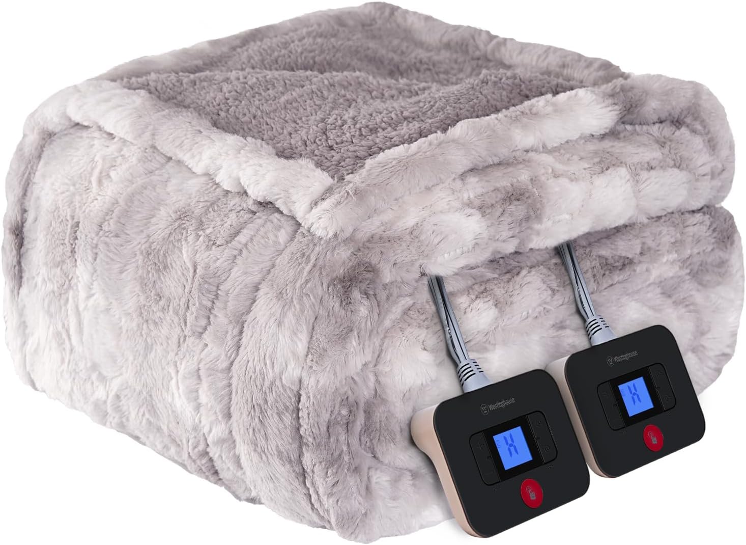 Westinghouse Electric Blanket Queen with Faux Fur and 10 Heat Levels