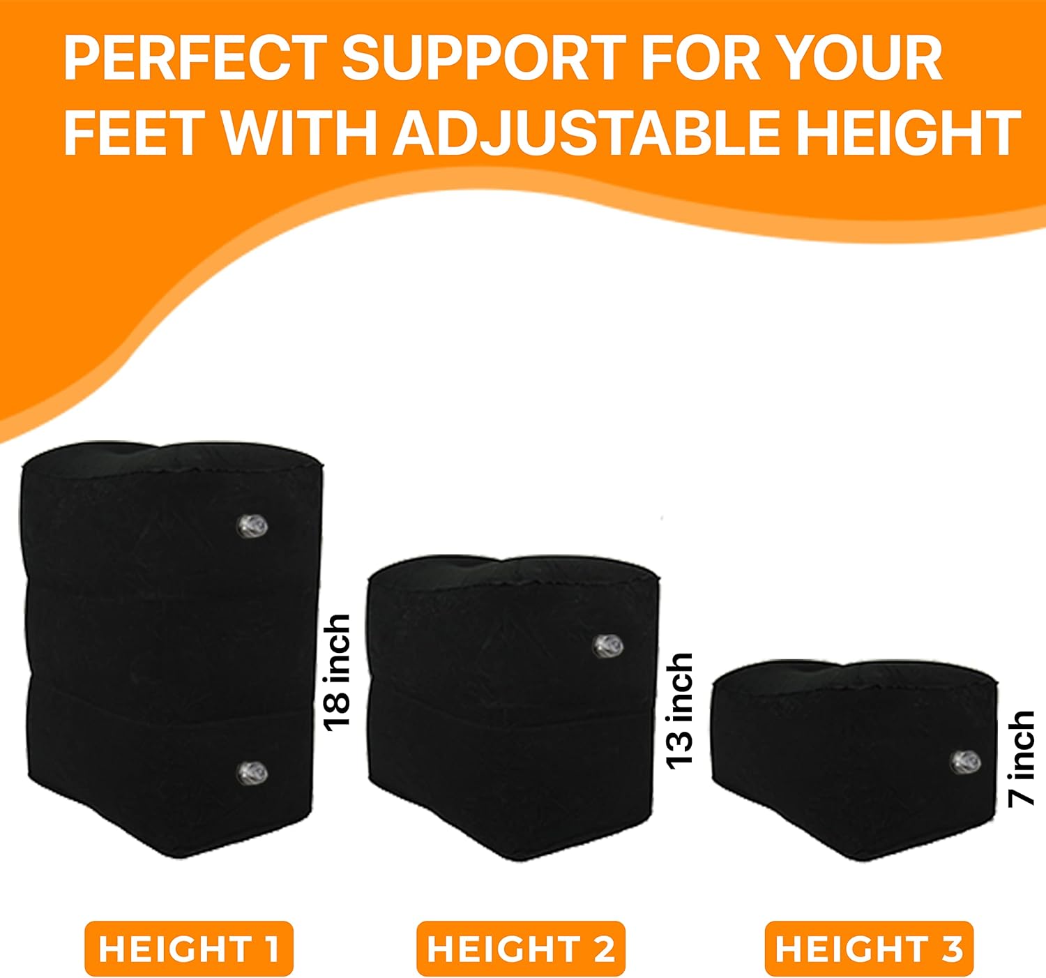 Skyrest Inflatable Foot Rest Travel Pillow - 2 Pack Adjustable Comfort
