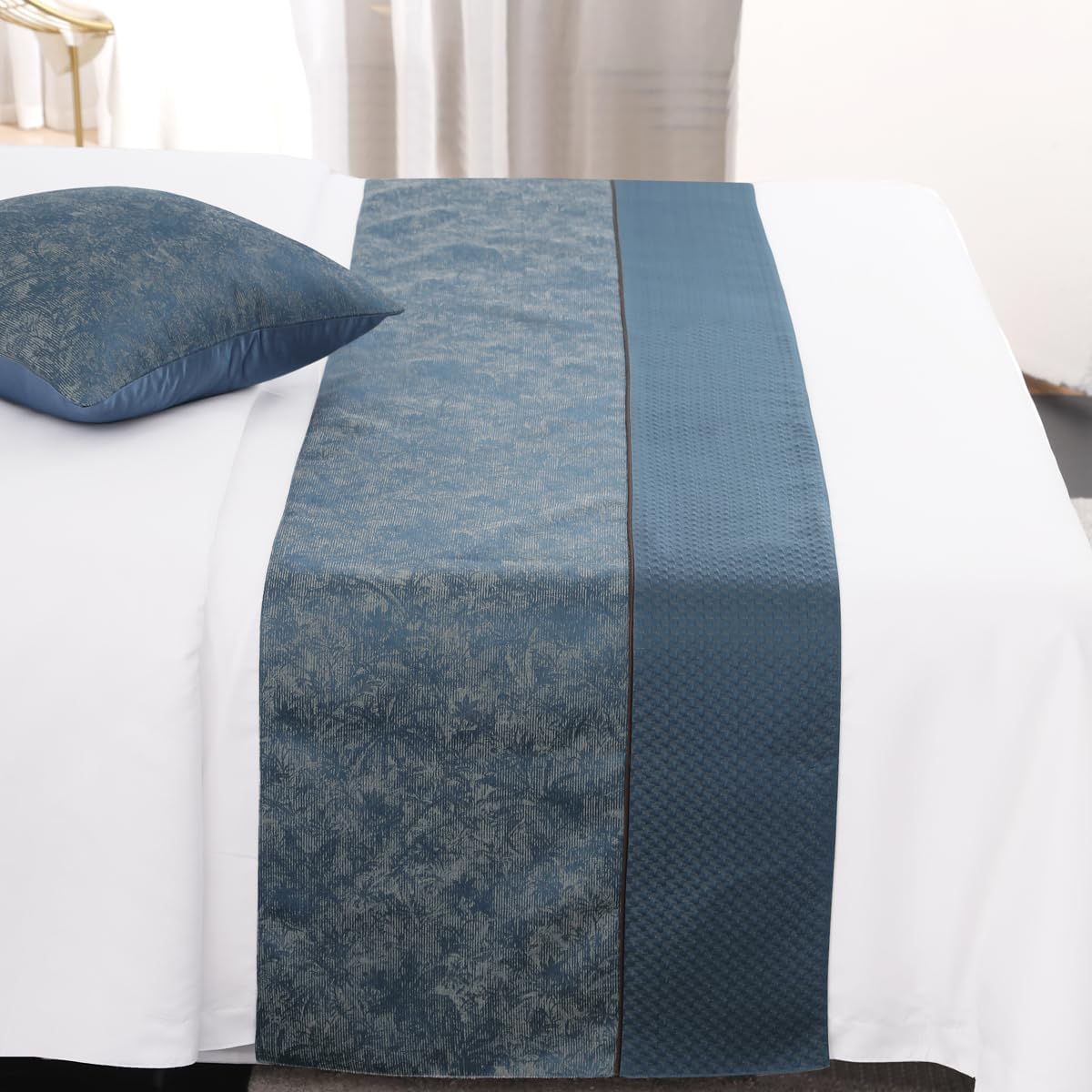 AMBERIS Bed Runner Twin Queen King Size Cotton Scarf
