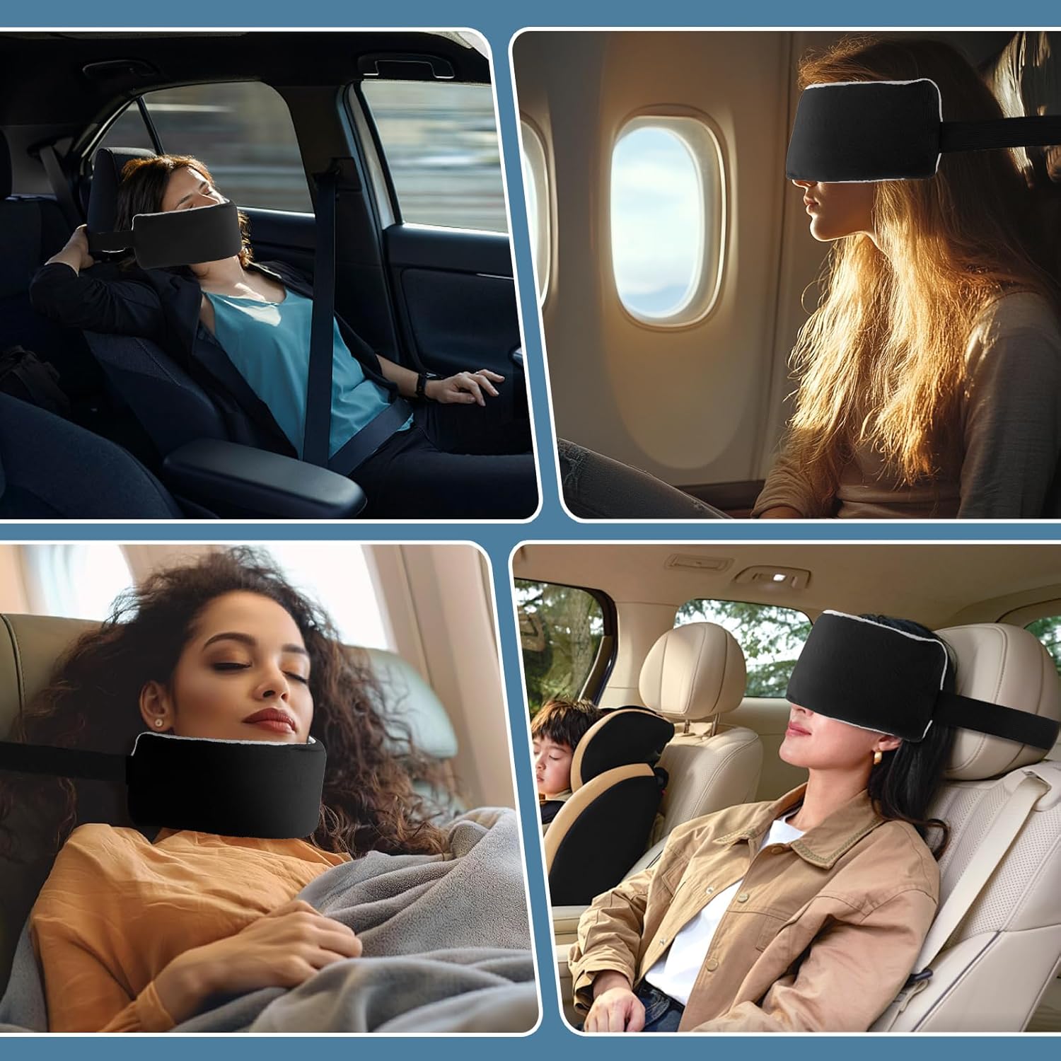 2PCS Travel Pillow Alternative with Adjustable Strap for Neck Support