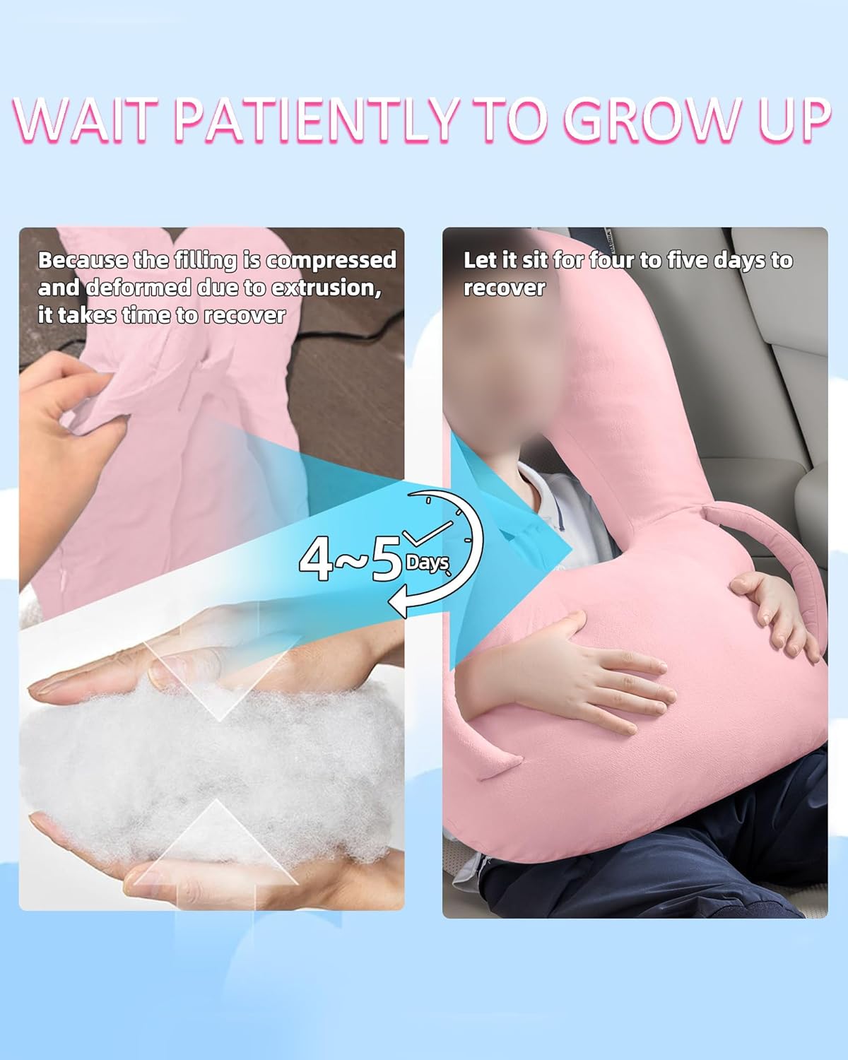 BEBAS U-Shaped Kids Travel Pillow for Car and Plane
