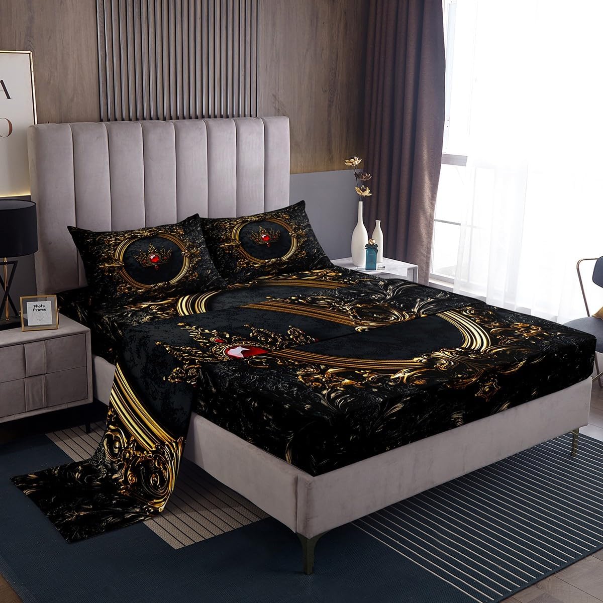 Homewish Queen Crown Bedding Set Twin Size