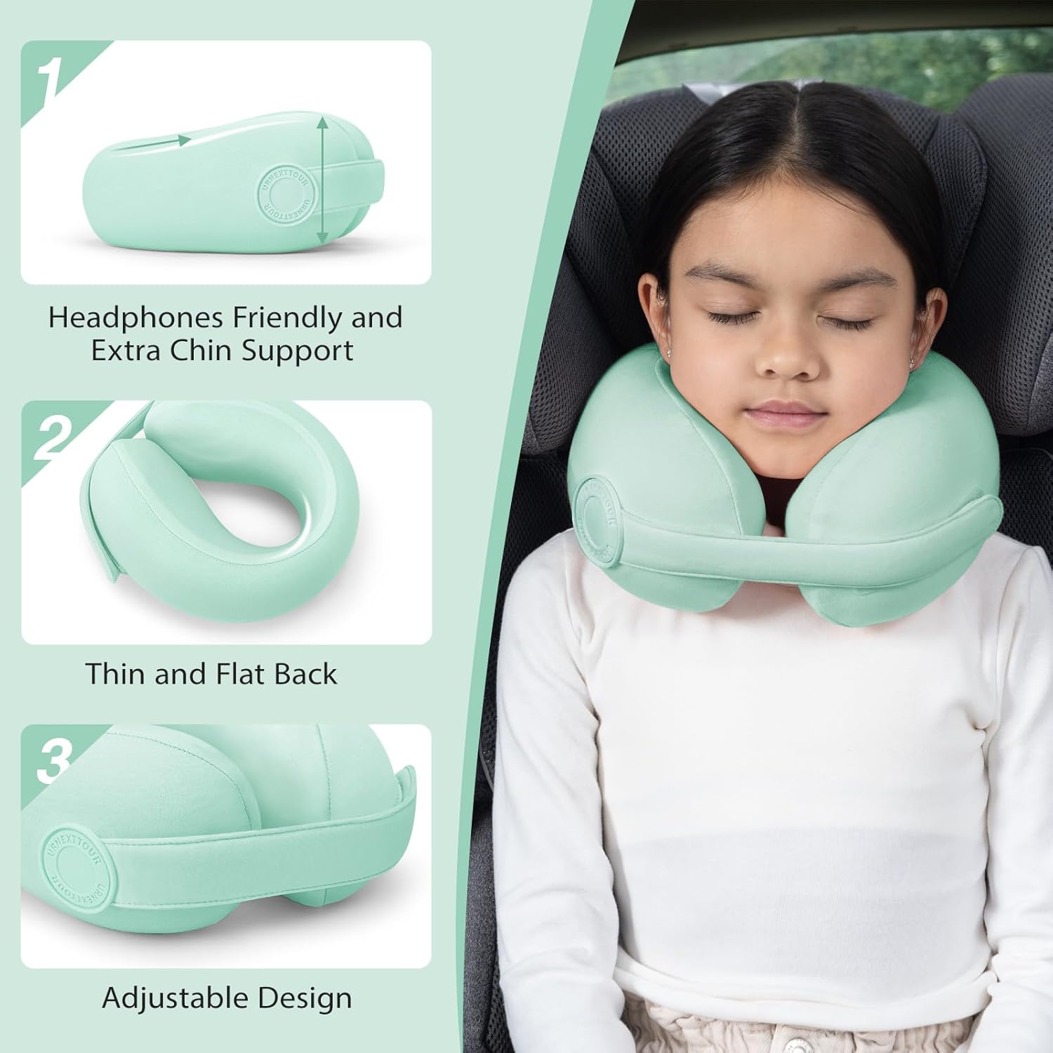 UrnexTour Car Pillow for Big Kids Travel Neck Support