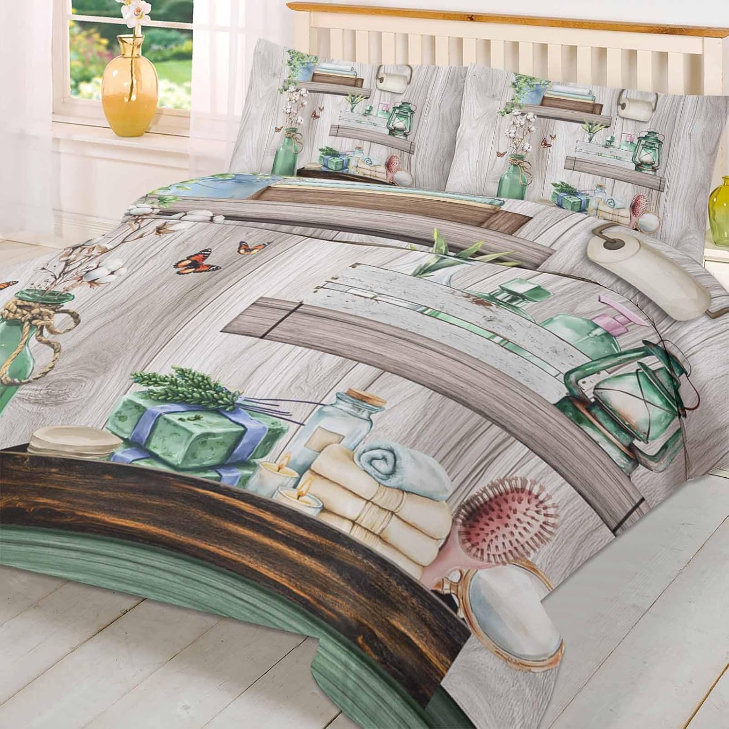 Boanket 3-Piece Duvet Cover Set with Zipper Farmhouse Style