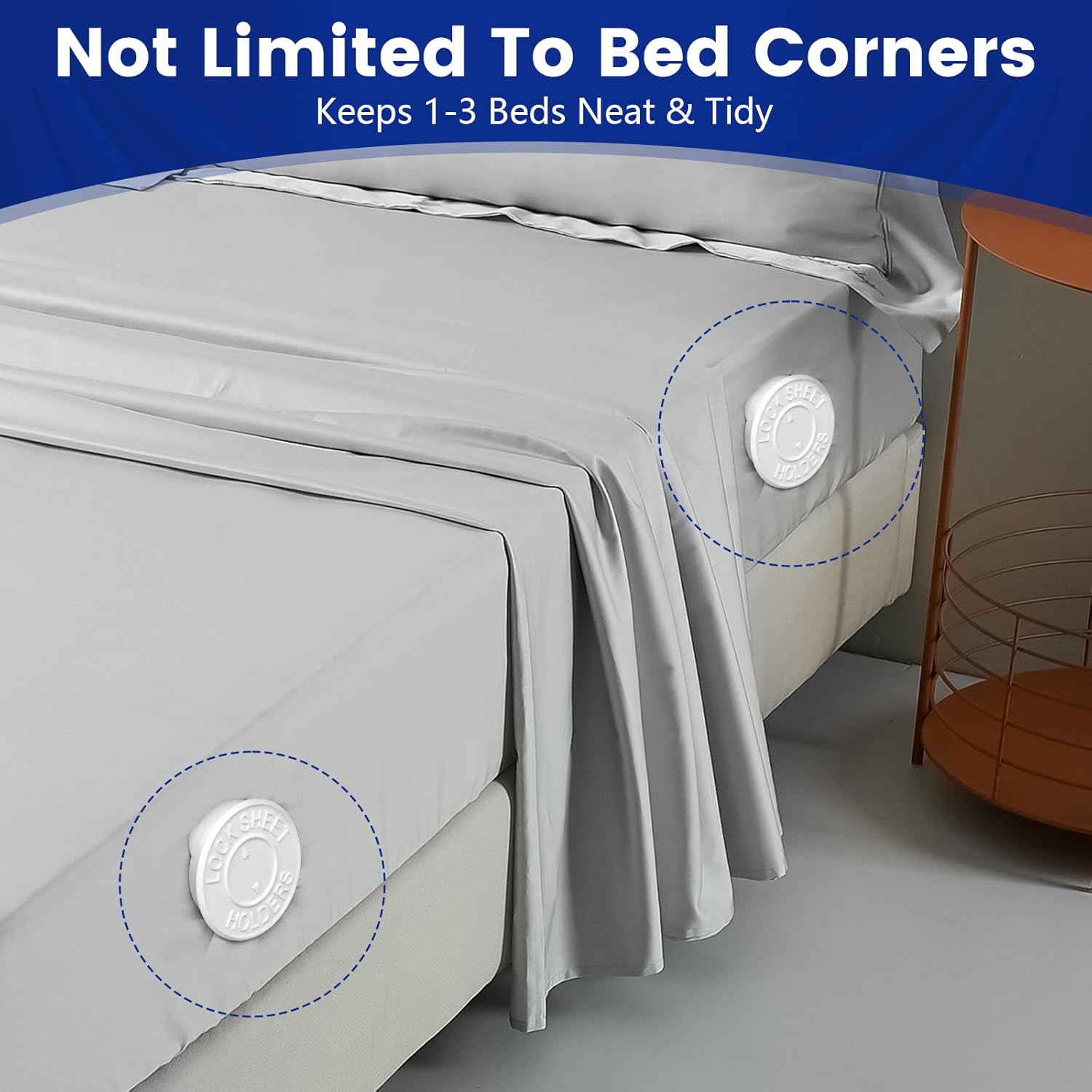 YHOVID 8 Set Bed Sheet Holders - Patented Design