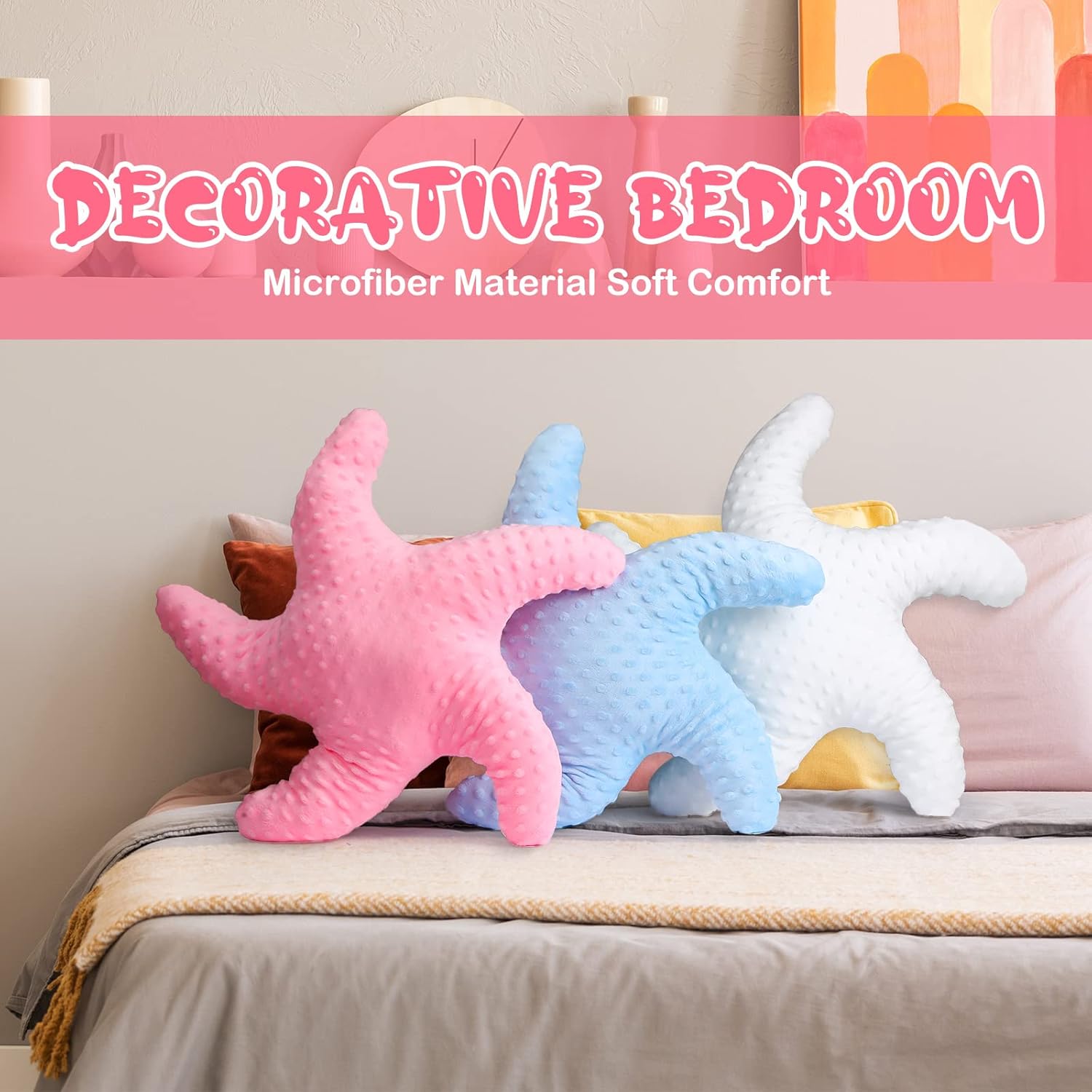 Fumete Starfish Throw Pillow - 20 Pink 2 Pcs
