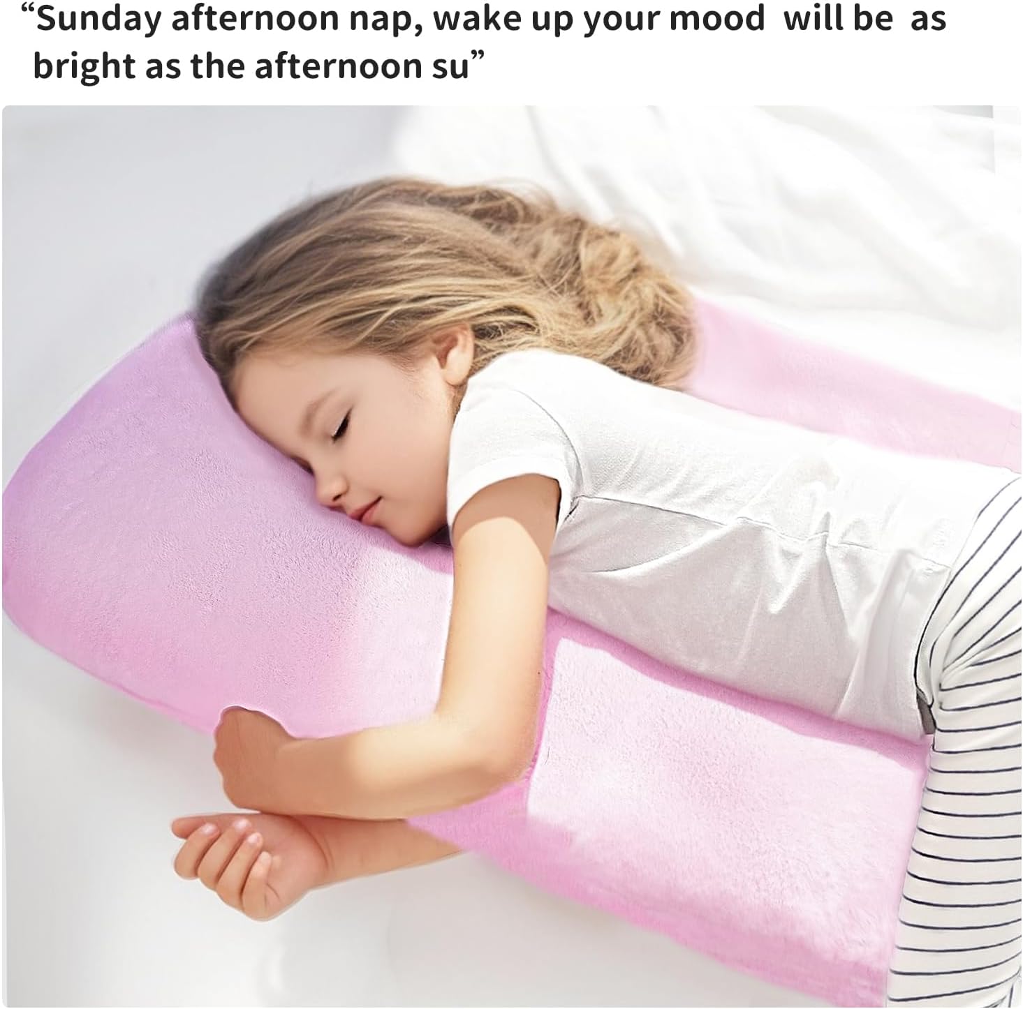 Travel Pillow for Car Sleeping Pink Adjustable