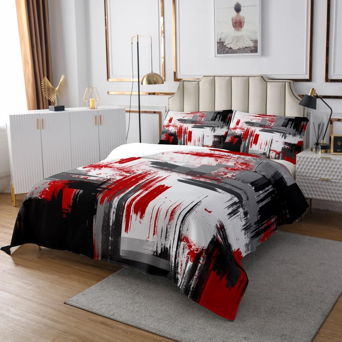 Feelyou Abstract Quilted Coverlet Set for Boys Girls Kids