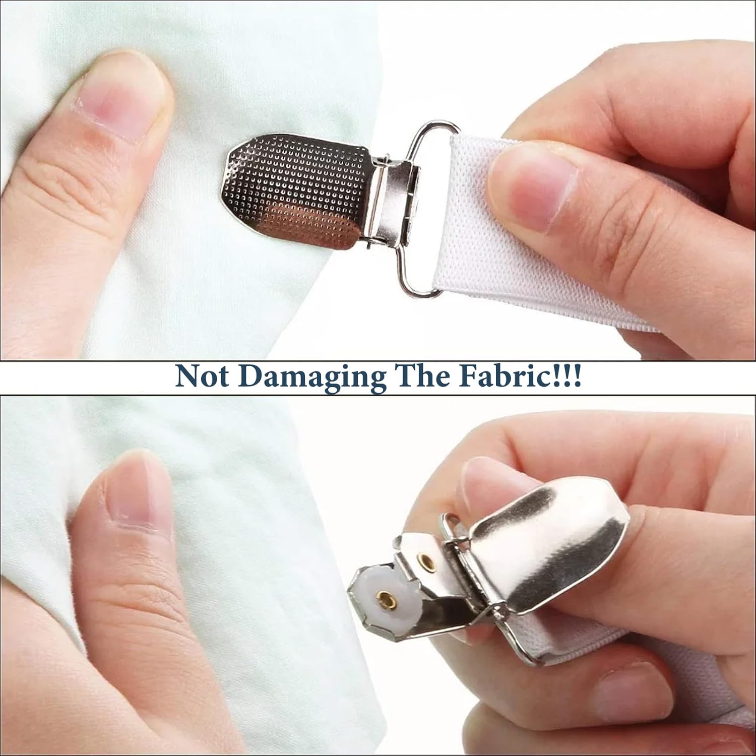 Consss Bed Sheet Straps 2PCS White Adjustable Durable