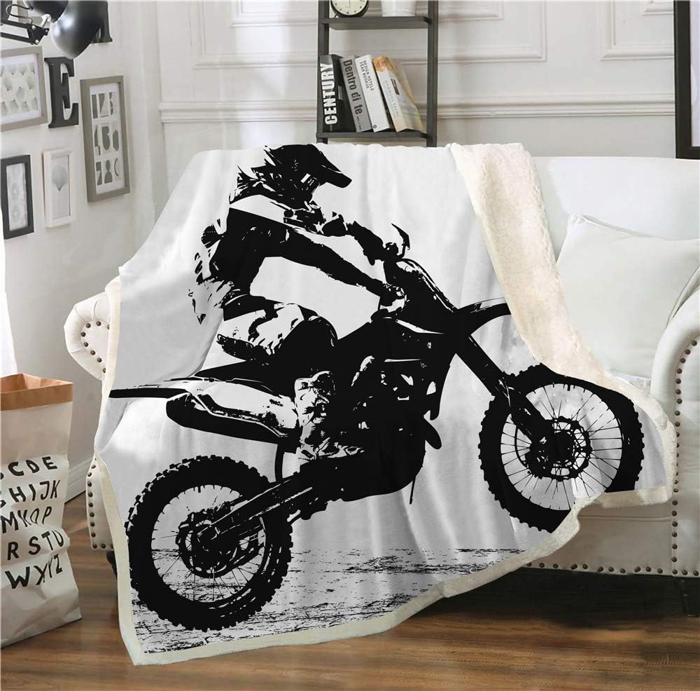 SHOMPE Dirt Bike Throw Blanket 50x60 Inches