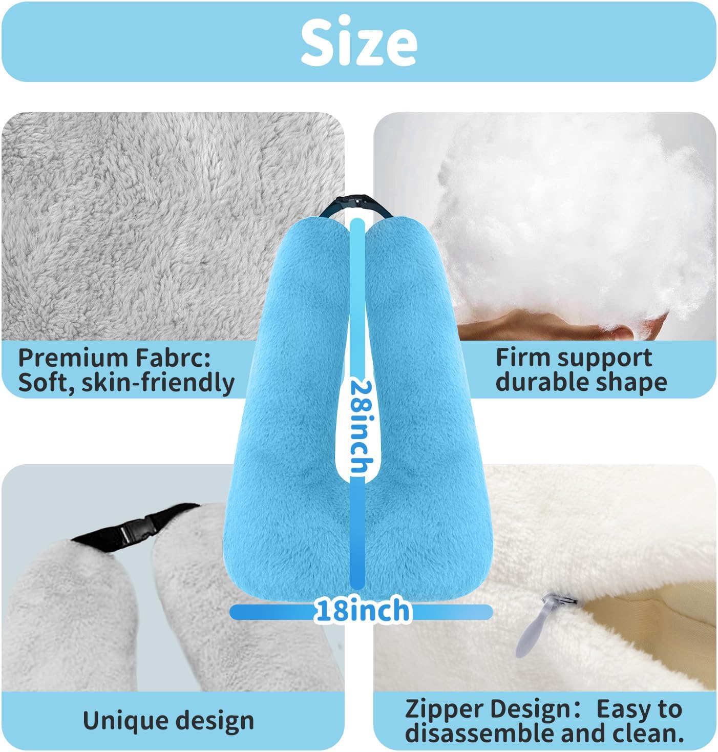 Travel Pillow for Car Sleeping Pink Adjustable