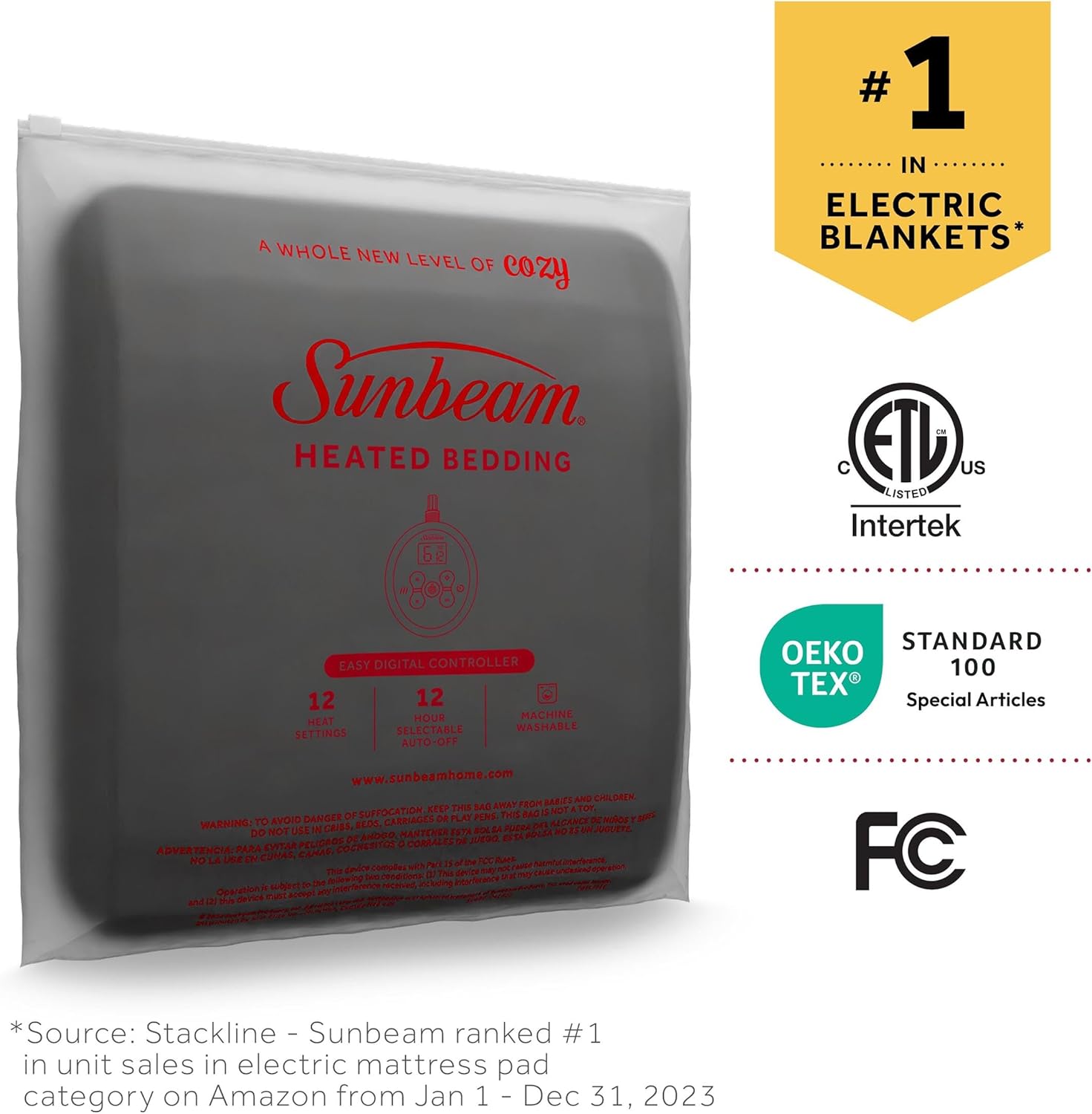 Sunbeam Royal Luxe Cabernet Heated Blanket - King 1