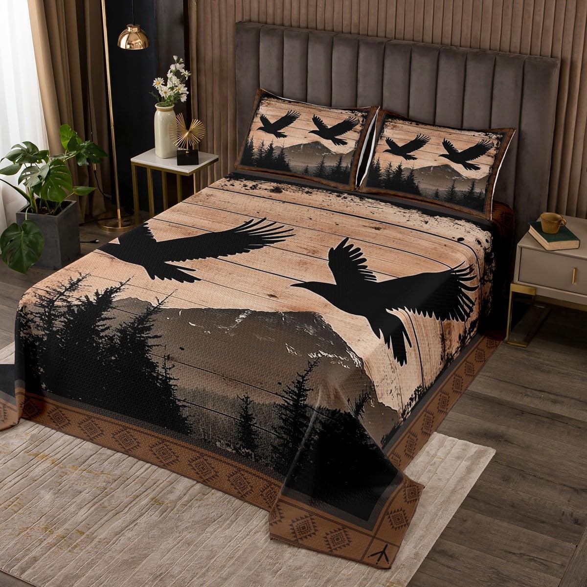 Erosebridal King Bedspread Set with Paw Prints