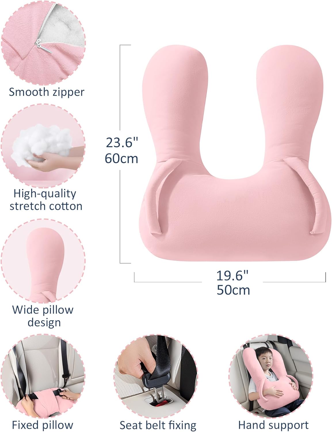 BEBAS U-Shaped Kids Travel Pillow for Car and Plane