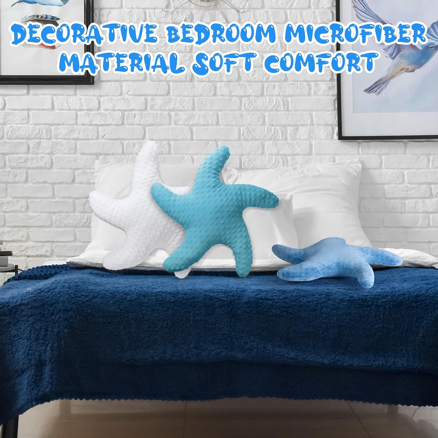 Fumete Starfish Plush Pillow 3 Pack 20 Inch Decor