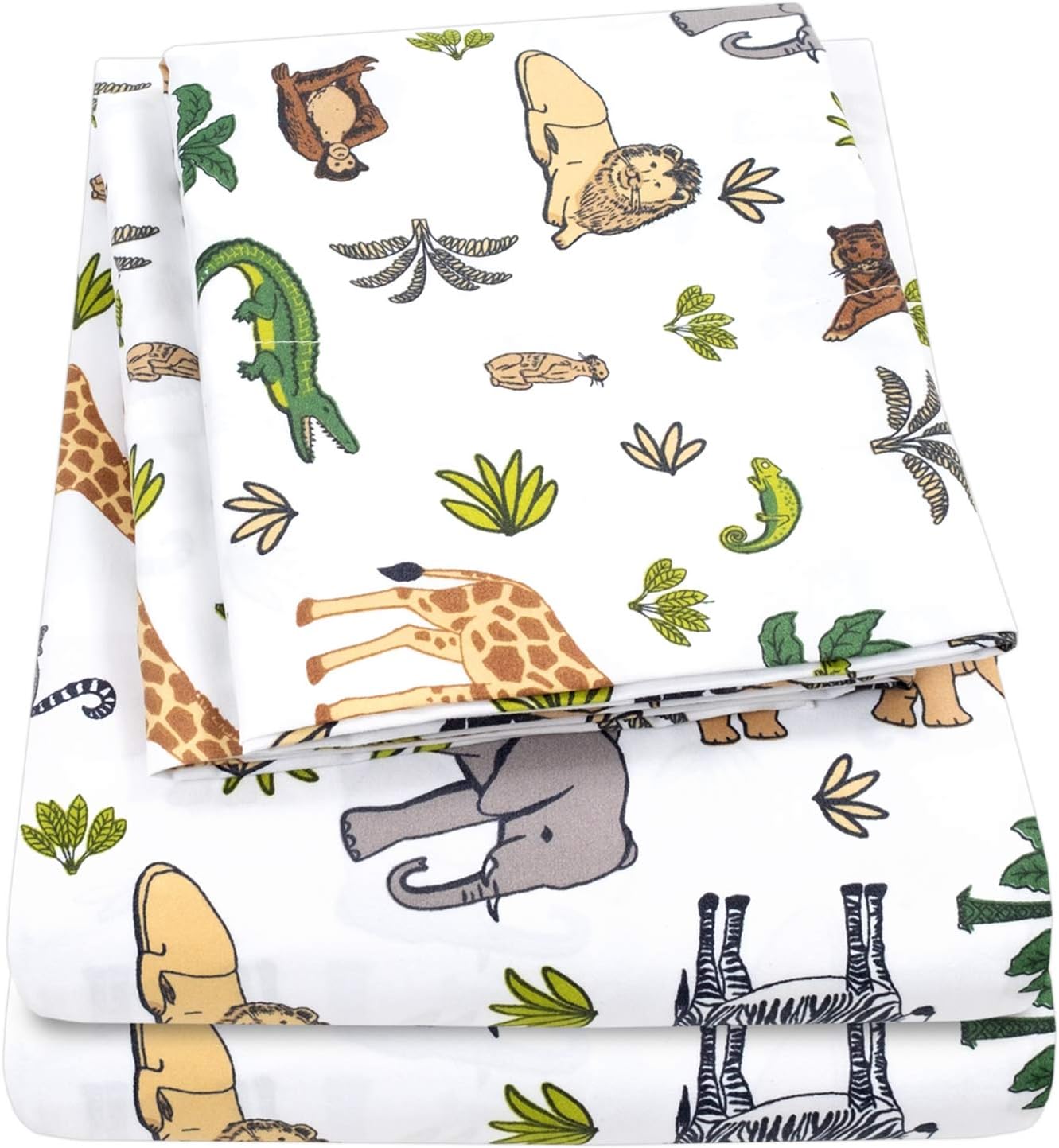 1500 Supreme Kids Bed Sheet Set - Full Size Wild Animal Design