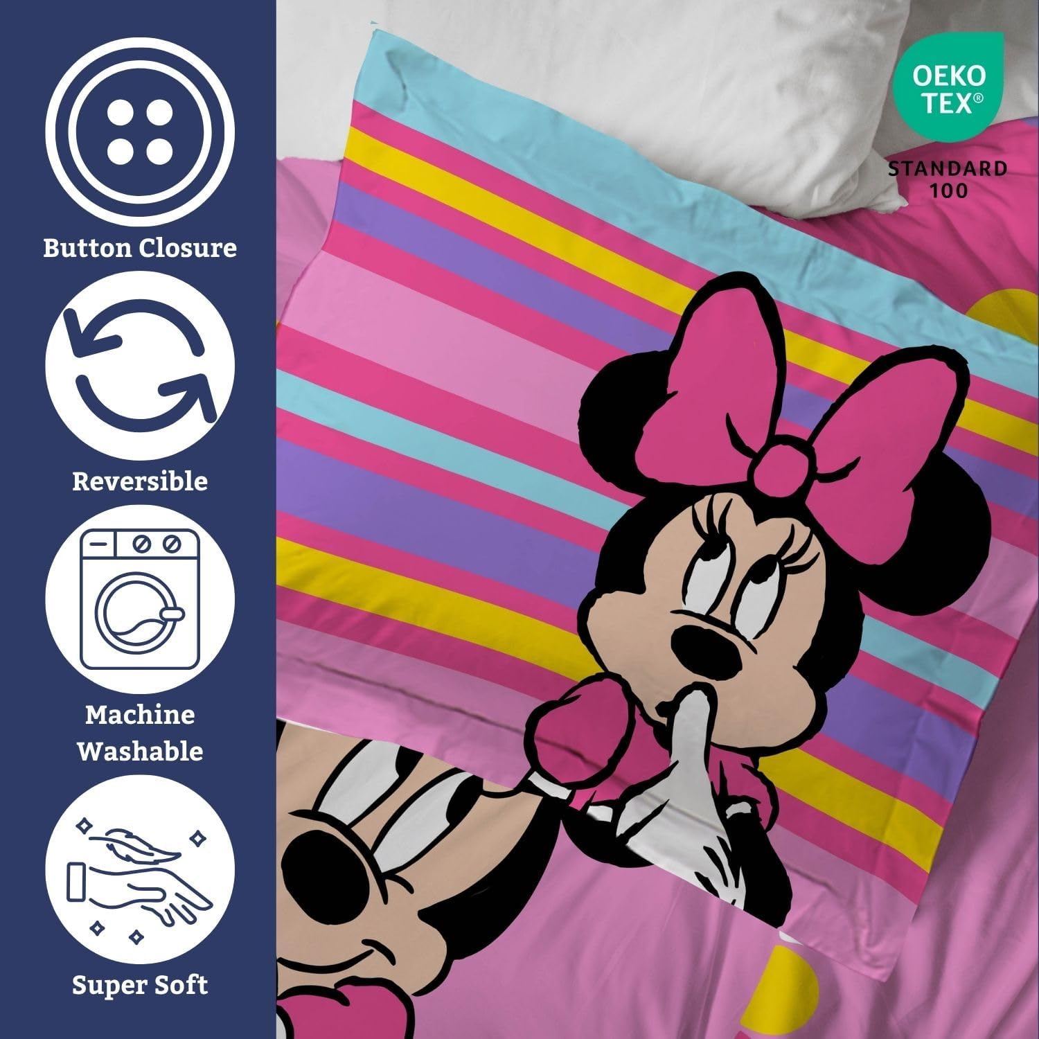 Jay Franco Duvet Cover Set Minnie Mouse Pink Twin 2 Piece