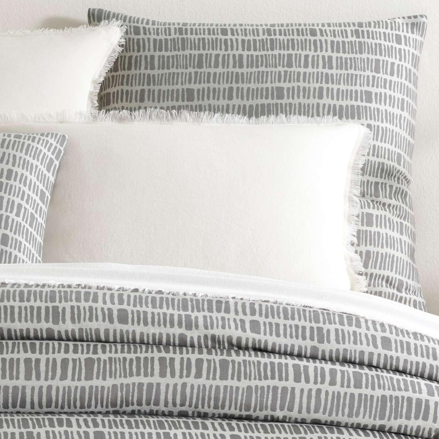 Pine Cone Hill Talus Granite Duvet Sham Euro Size Grey Graphic