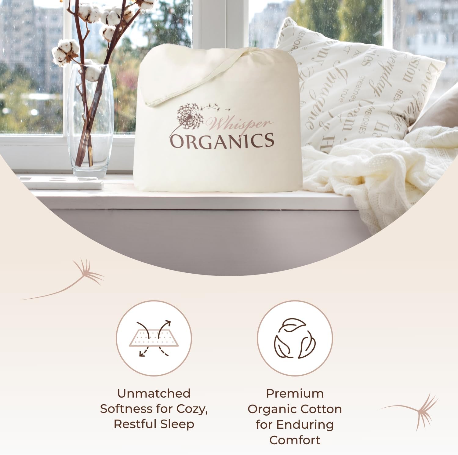 Whisper Organics Organic Cotton Mattress Protector Pad