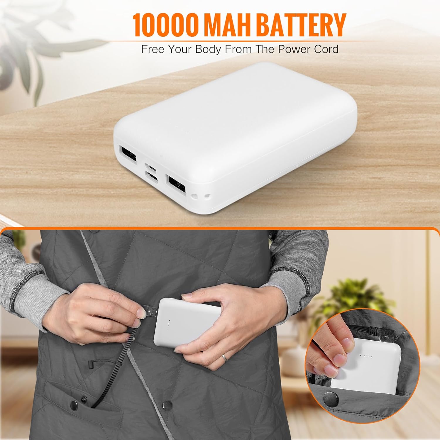 Diweez Cordless Heated Blanket with 3 Heat Levels