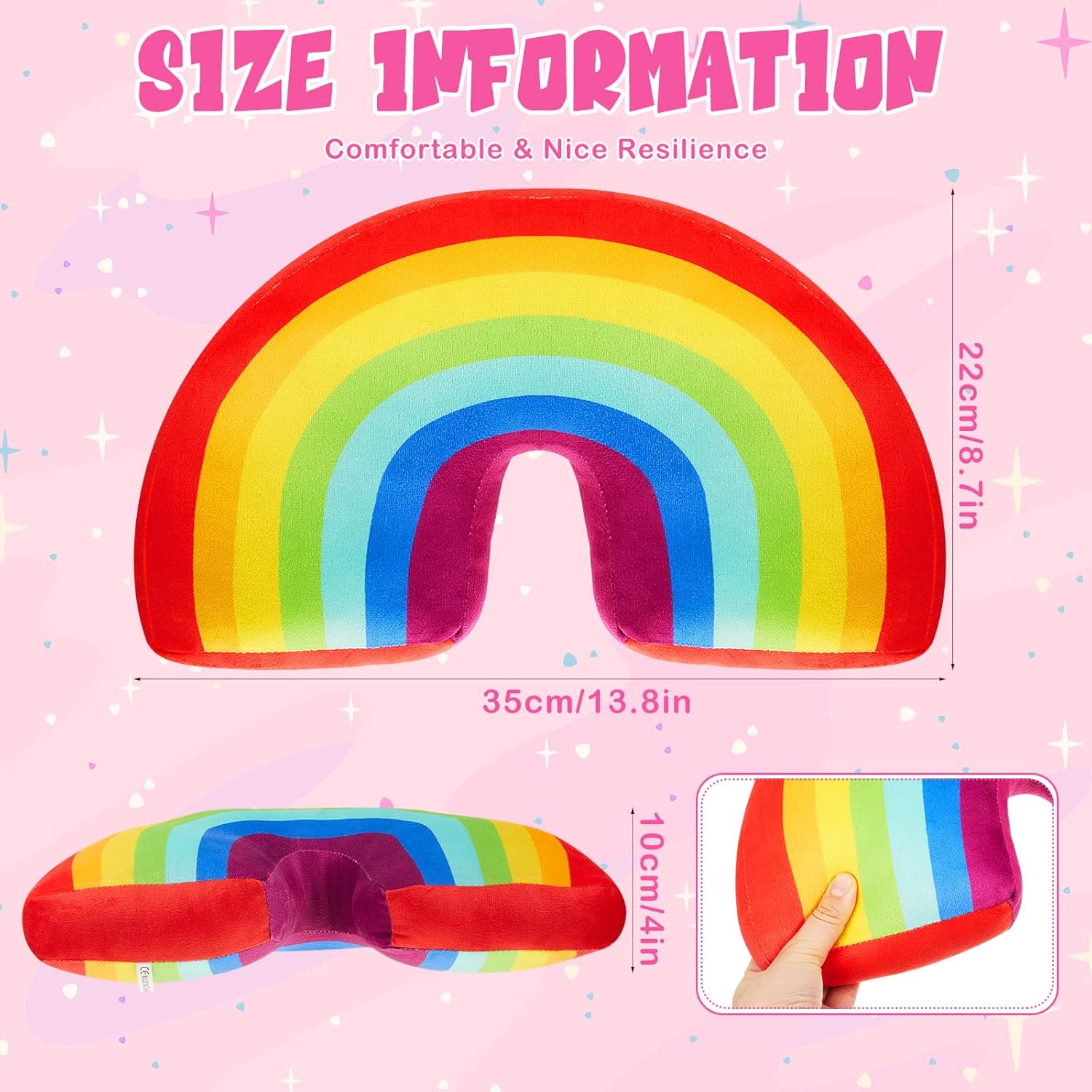 Chunful 2 Pcs Rainbow Arch Throw Pillow for Kids