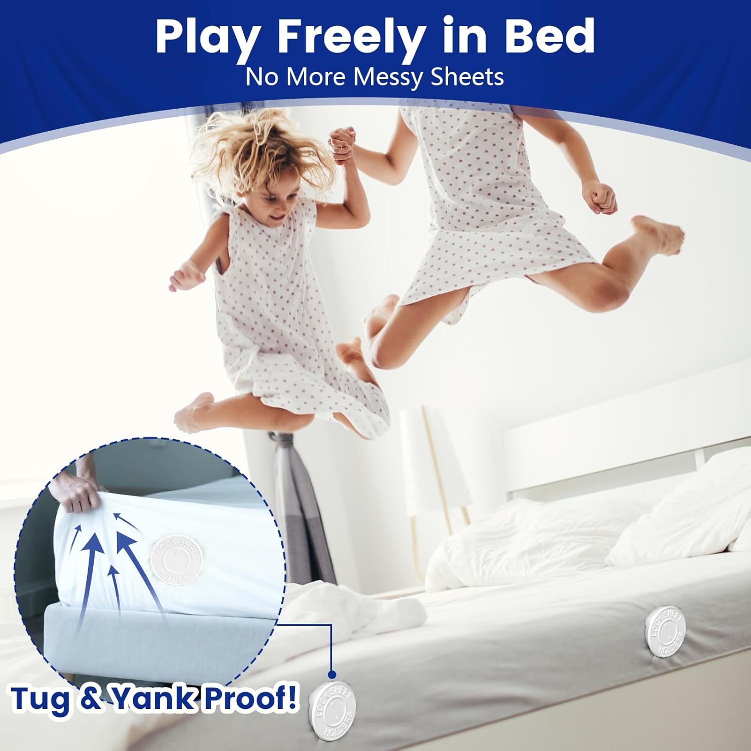 YHOVID 8 Set Bed Sheet Holders - Patented Design