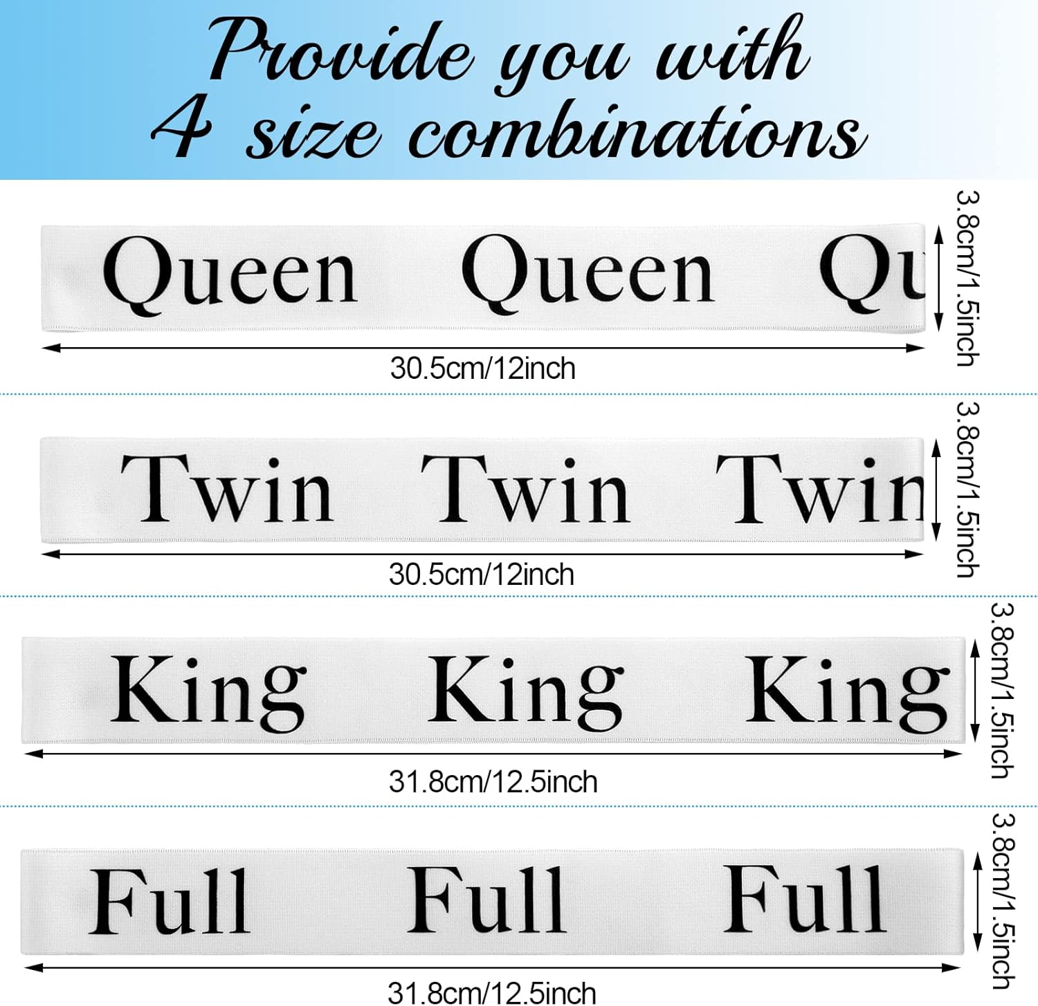 Oudain 8 Pcs Sheet Organizer Bands - Black