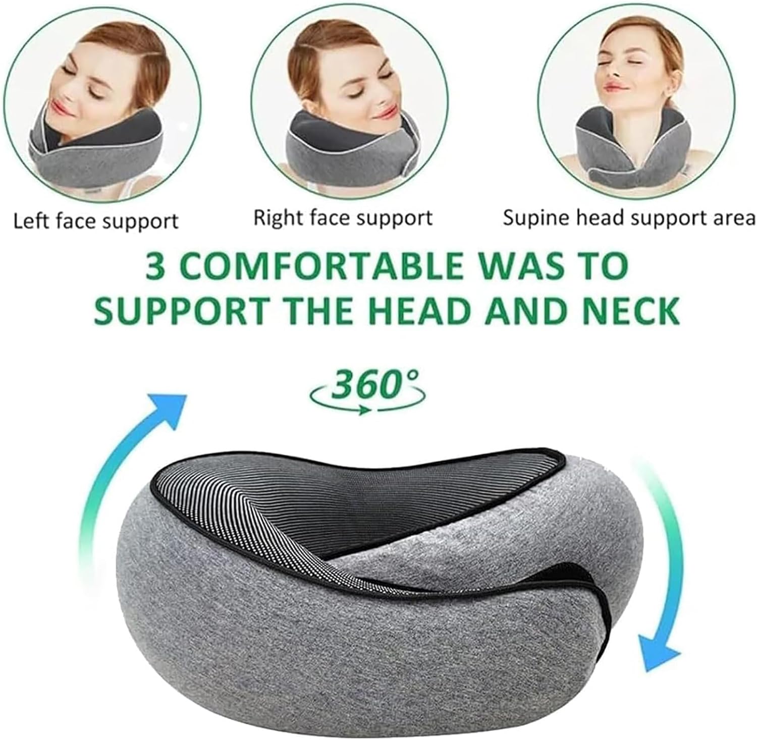 2PC Travel Pillow with Chin Wrap Support