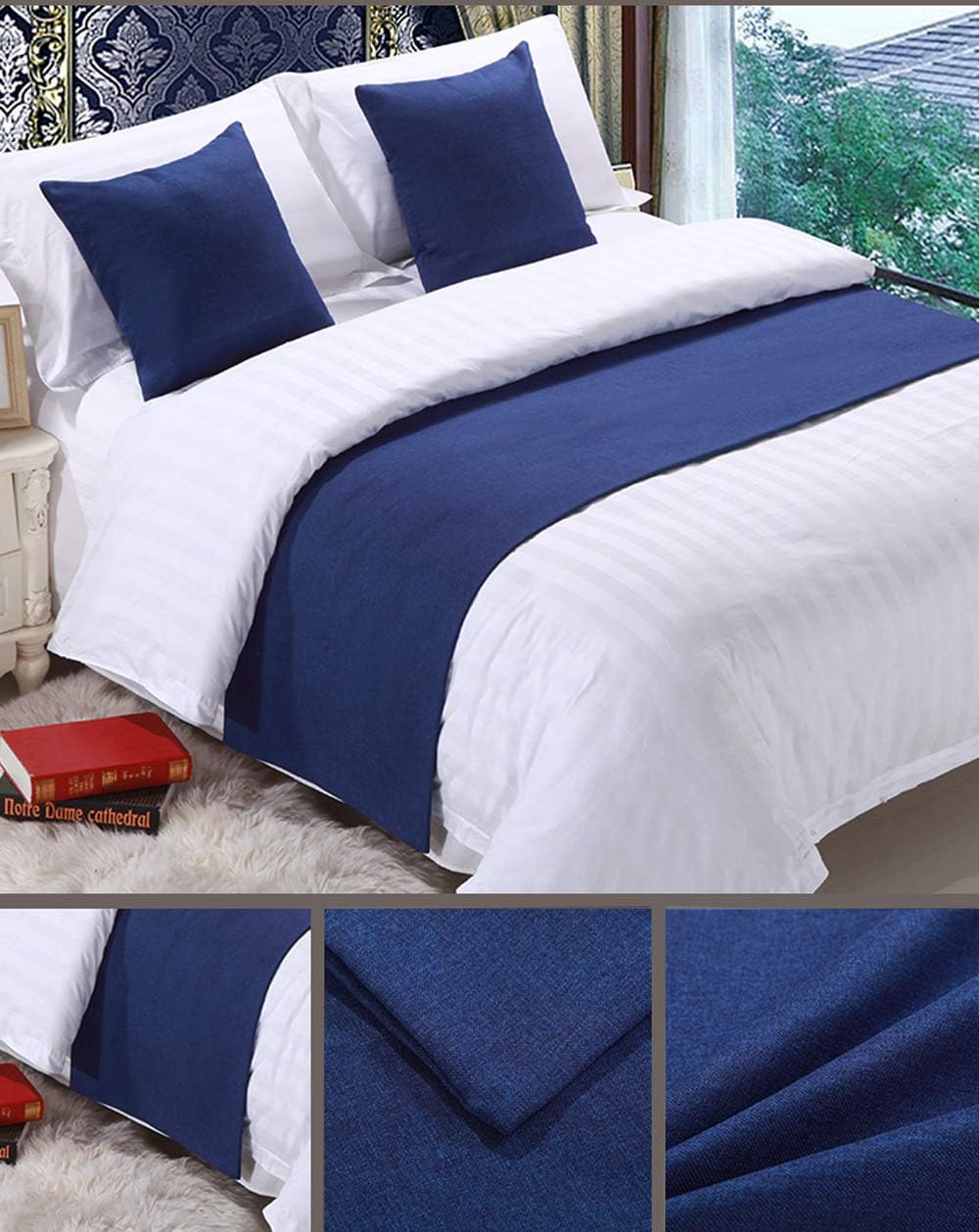 Mengersi Solid Pillowcases 2 Pack Navy