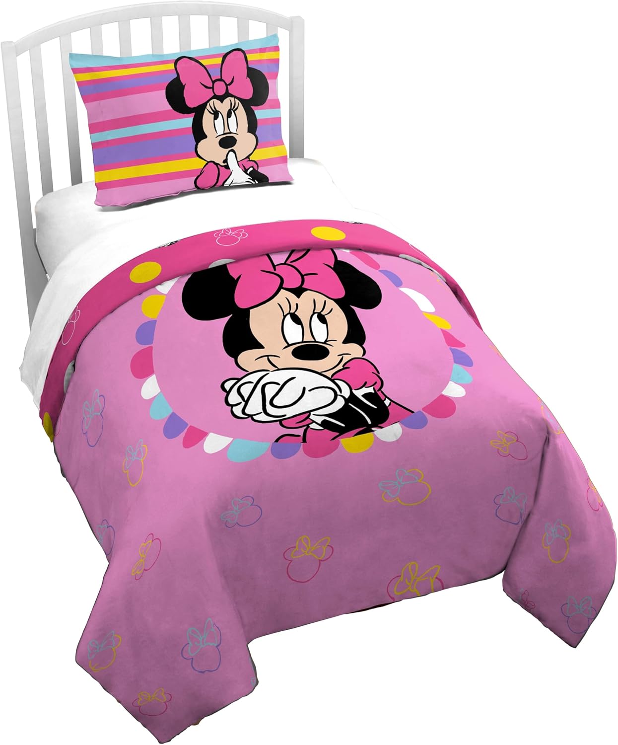 Jay Franco Duvet Cover Set Minnie Mouse Pink Twin 2 Piece