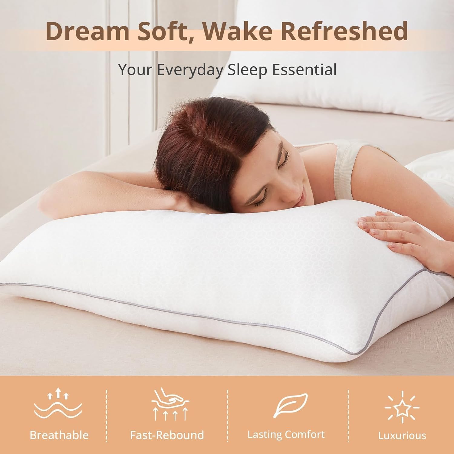 Sasttie Queen Pillows Set of 2 Hotel Collection