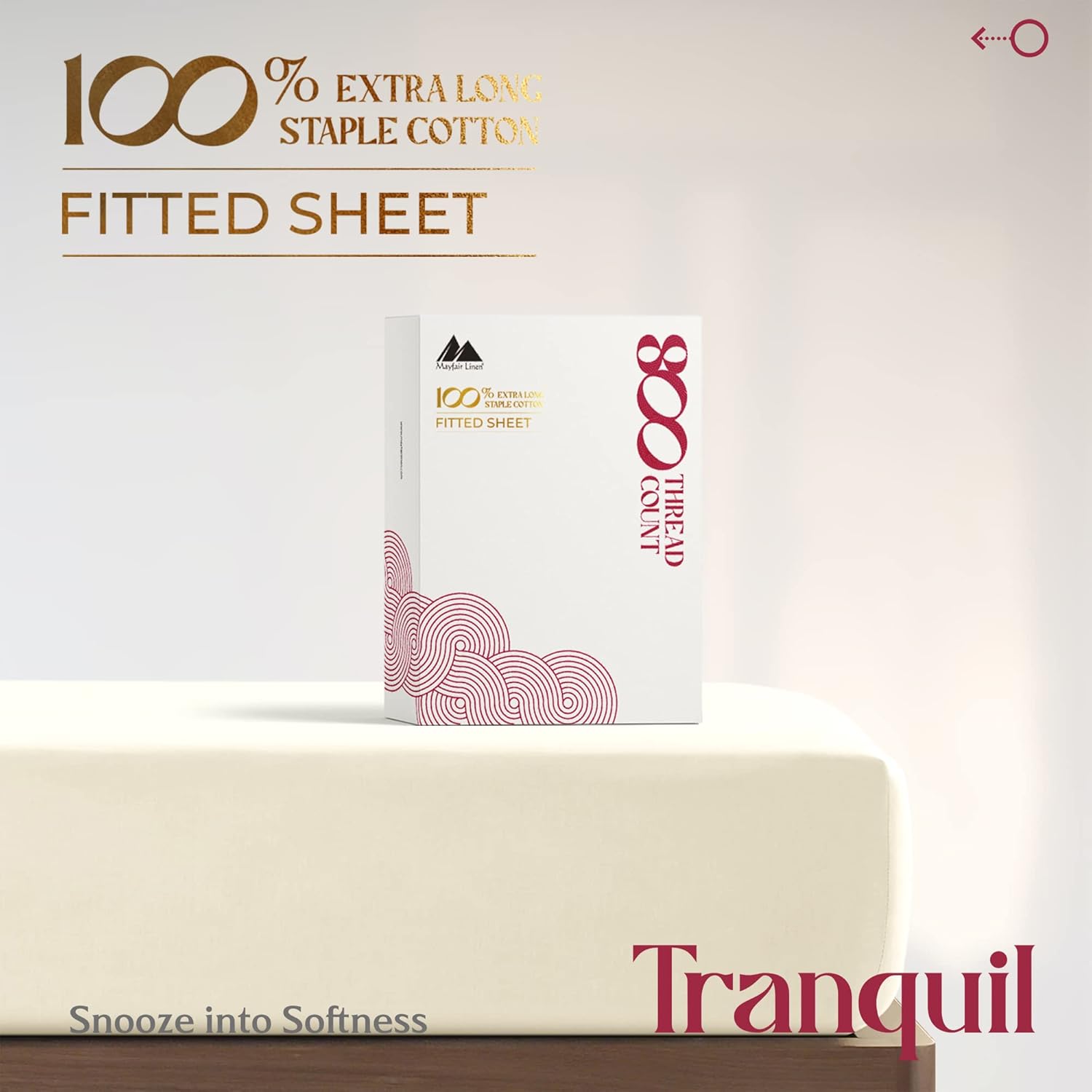 Mayfair Linen King Fitted Sheet Only - 800 Thread Count Ivory