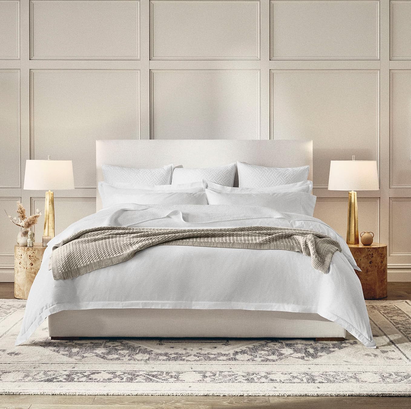 Boll Branch Percale Hemmed Sheet Set - Queen White