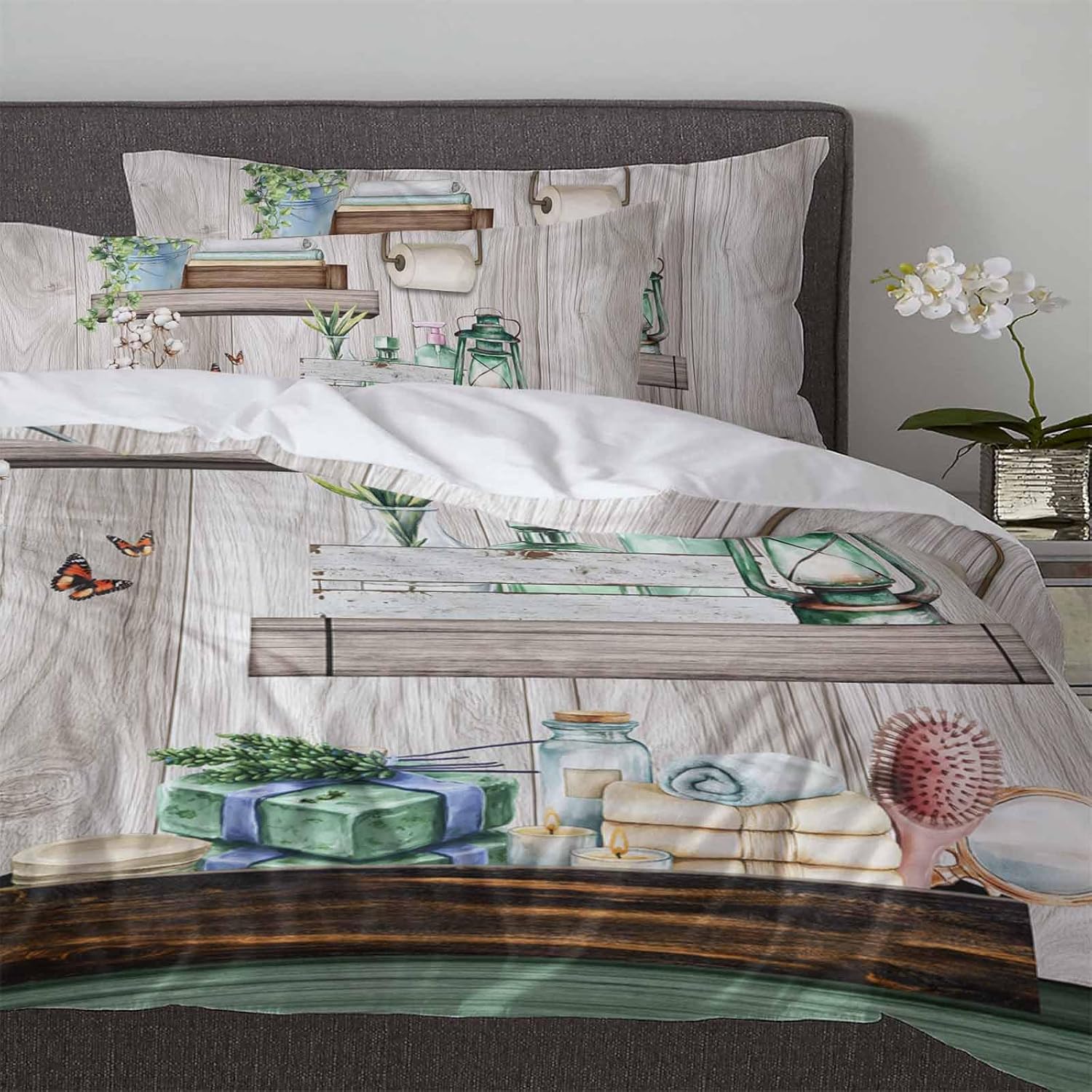 Boanket 3-Piece Duvet Cover Set with Zipper Farmhouse Style