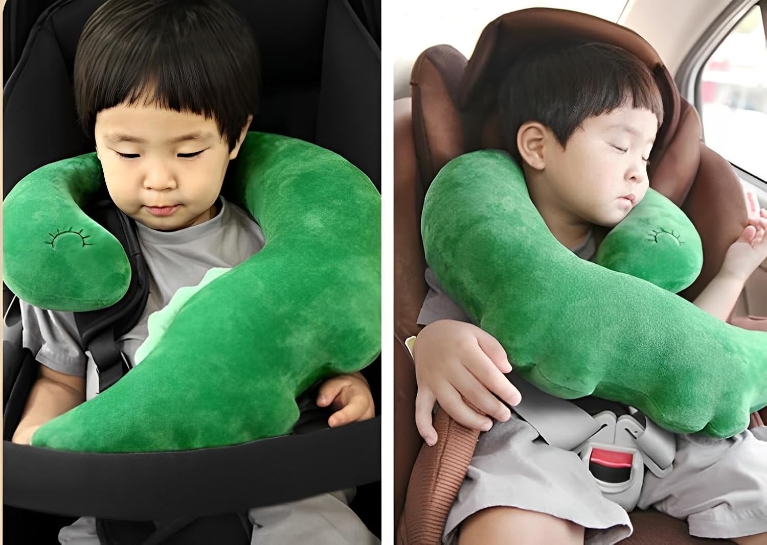 SIQITECHNO Plush Car Travel Pillow with Press to Sound