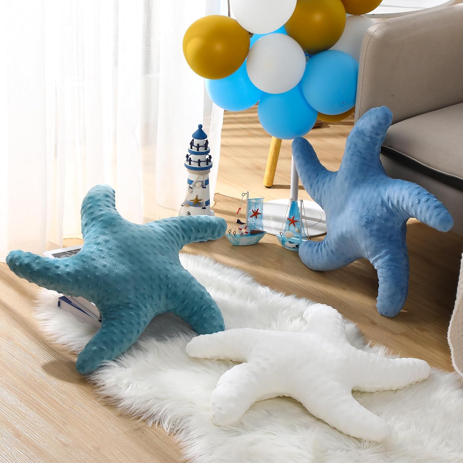 Fumete Starfish Plush Pillow 3 Pack 20 Inch Decor