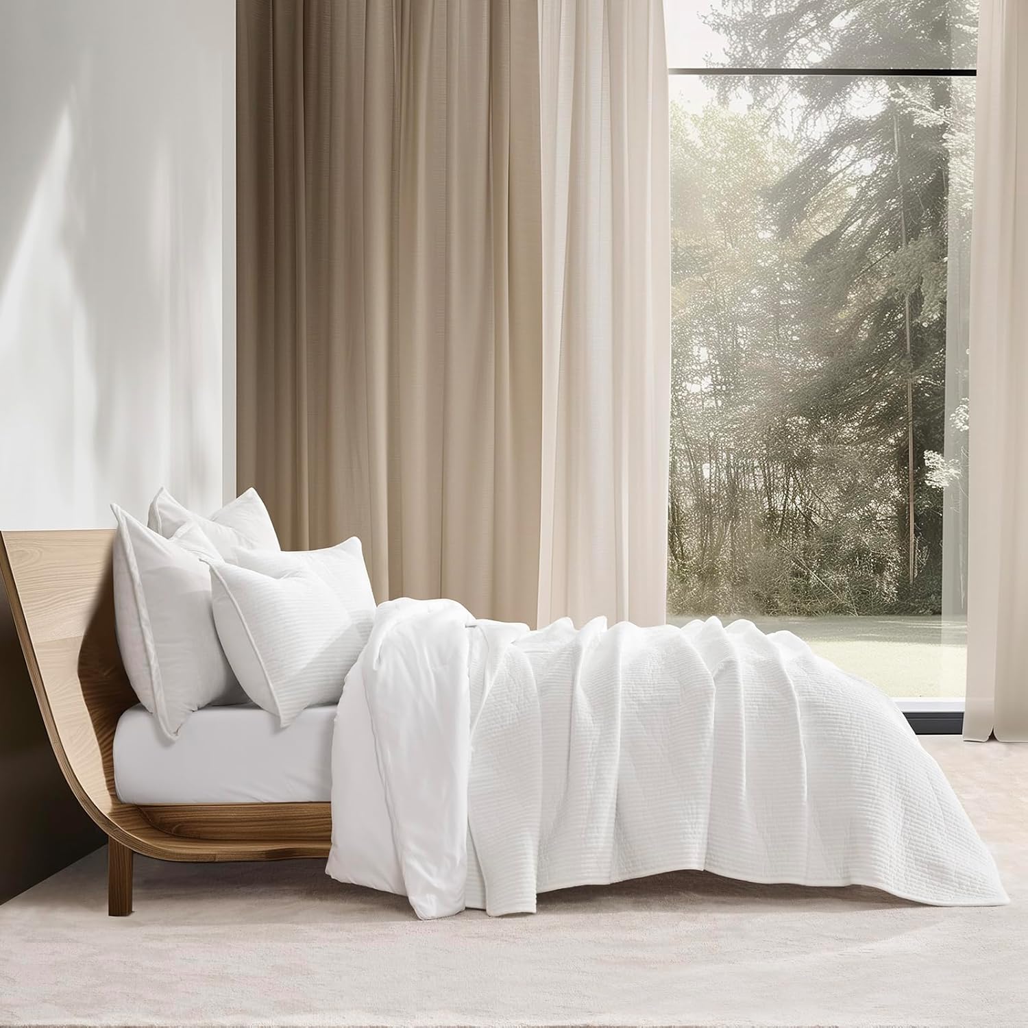 EVERGRACE Velvet Quilt Set King Size with 2 Shams 1