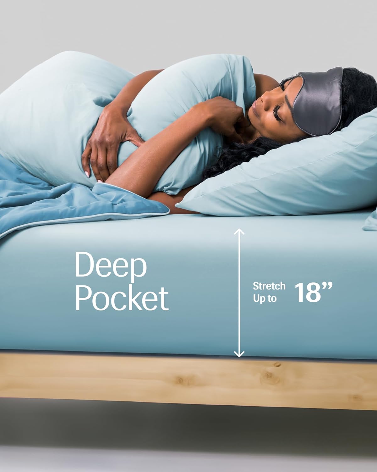 REST Evercool Fitted Sheet King Size Light Blue 15 Deep 1