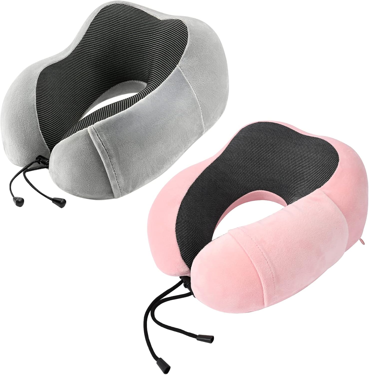 urnexttour 2 Pack Travel Neck Pillow with Memory Foam Support